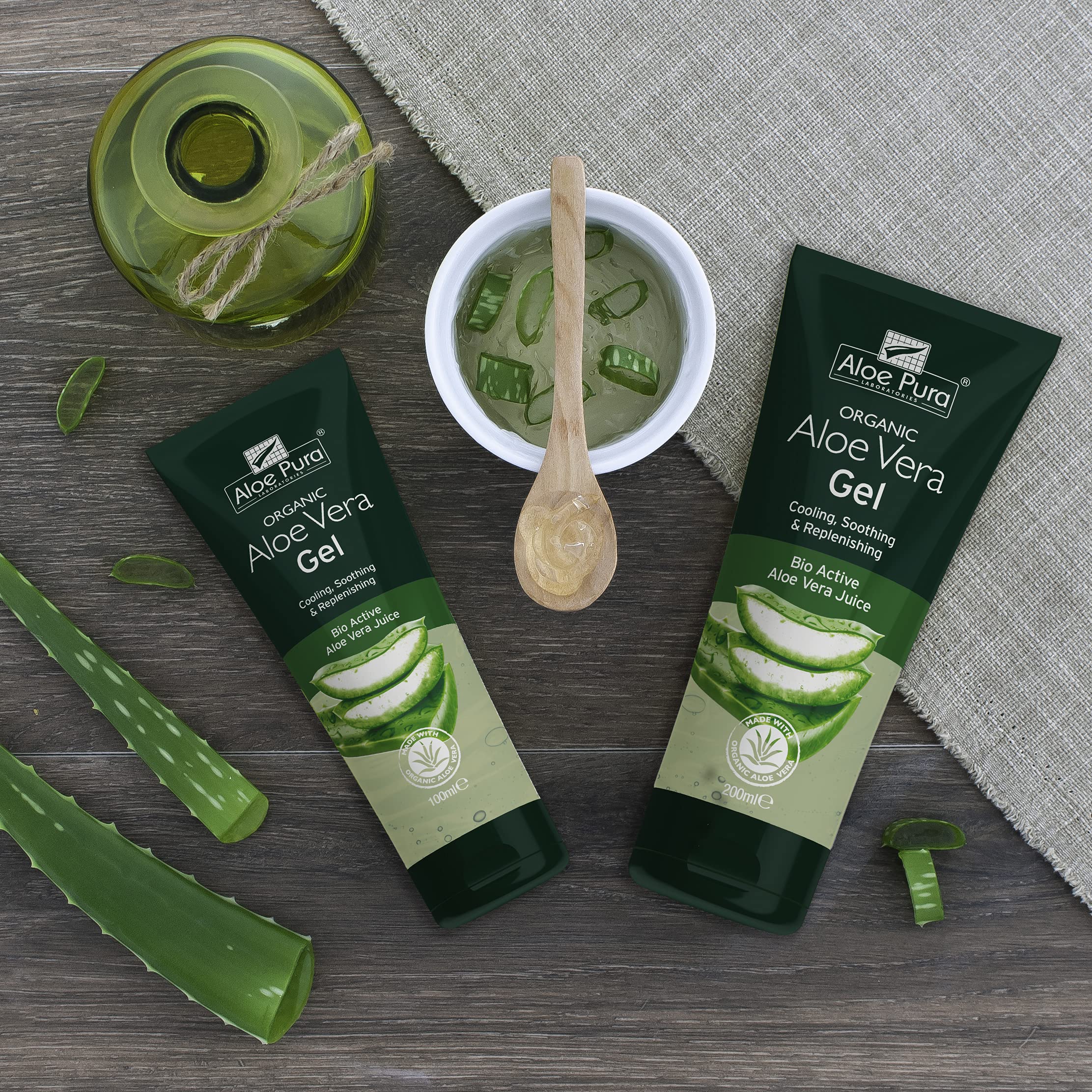 Organic Aloe Vera Gel by Aloe Pura - 100ml | Natural, Vegan, Cruelty-Free, Paraben & SLS Free | Cooling & Soothing for Sunburn, Dry Skin & After Shave Care