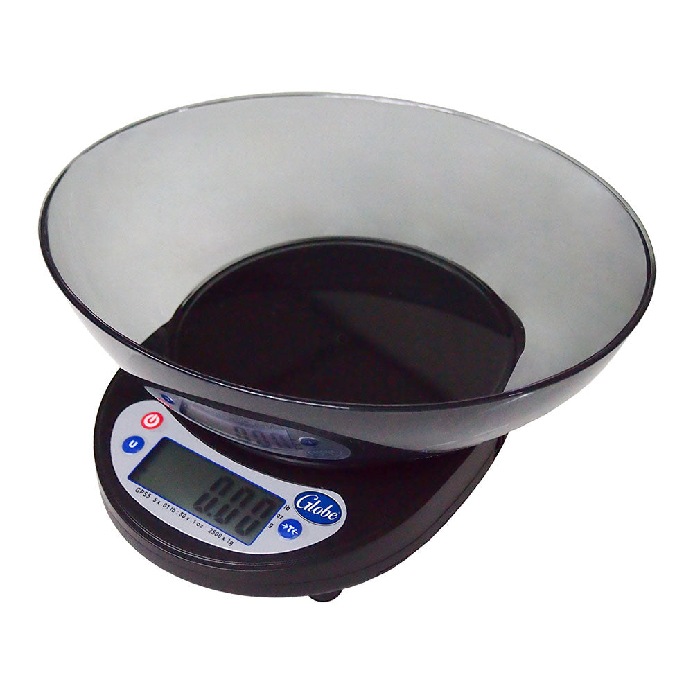Globe GPS5 16-Portion Digital Food Scale - 5 lb Capacity | Precise Kitchen & Diet Measuring for Baking, Meal Prep & Weight Loss