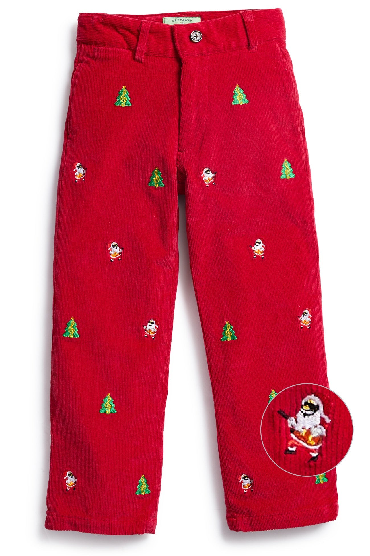 Boys Corduroy Pants for Christmas - Crimson Beachcomber Style with 