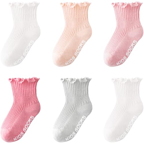 6 Pairs Style 2: White, Flesh Pink, Dark Pink, Light Pink, Light Grey, White