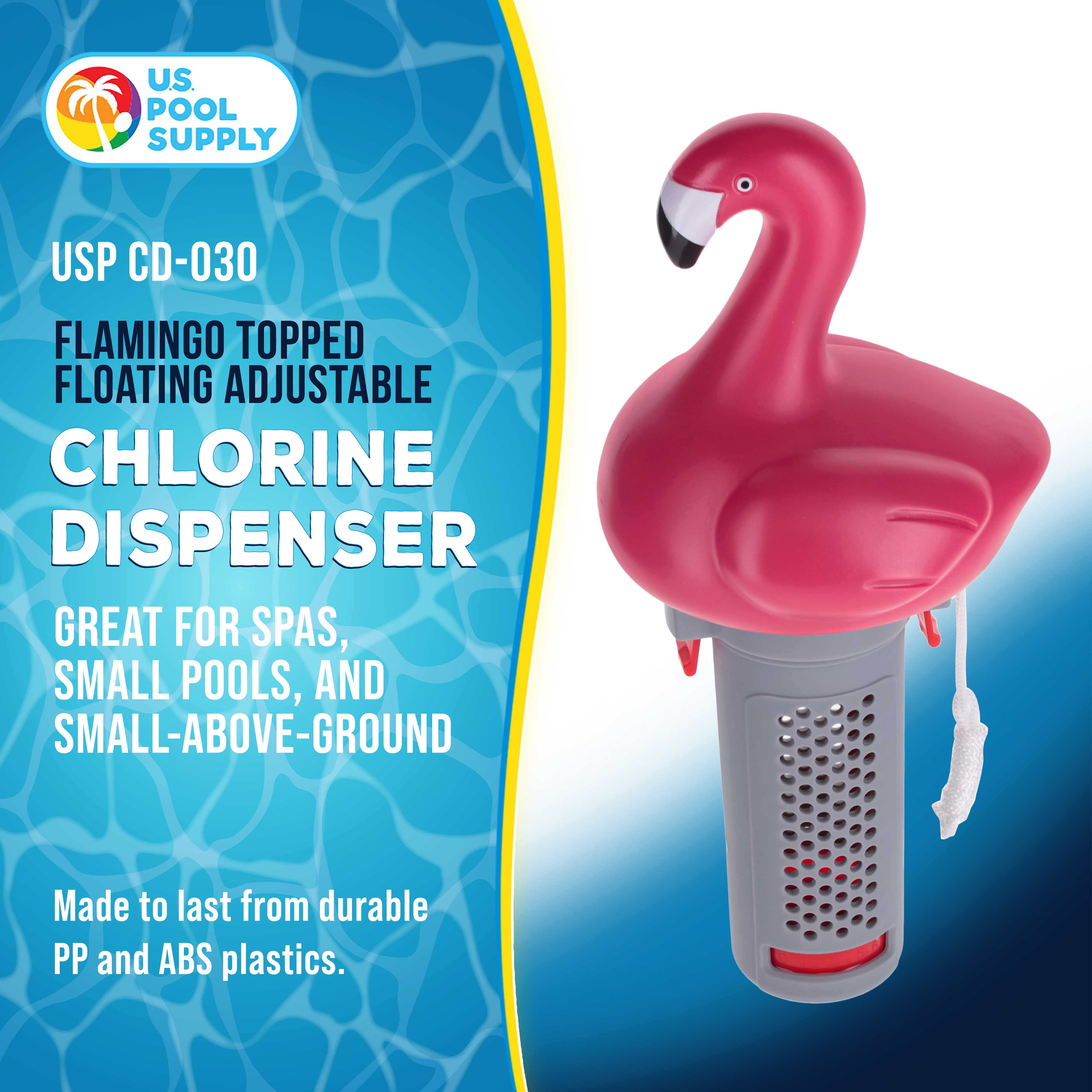 Flamingo Floating Spa Chlorine Dispenser for Hot Tubs & Small Pools - 6 Adjustable Flow Settings, Holds 1 Tablet, Pink - Perfect for Backyard Relaxation, Pool Parties & Spa Maintenance