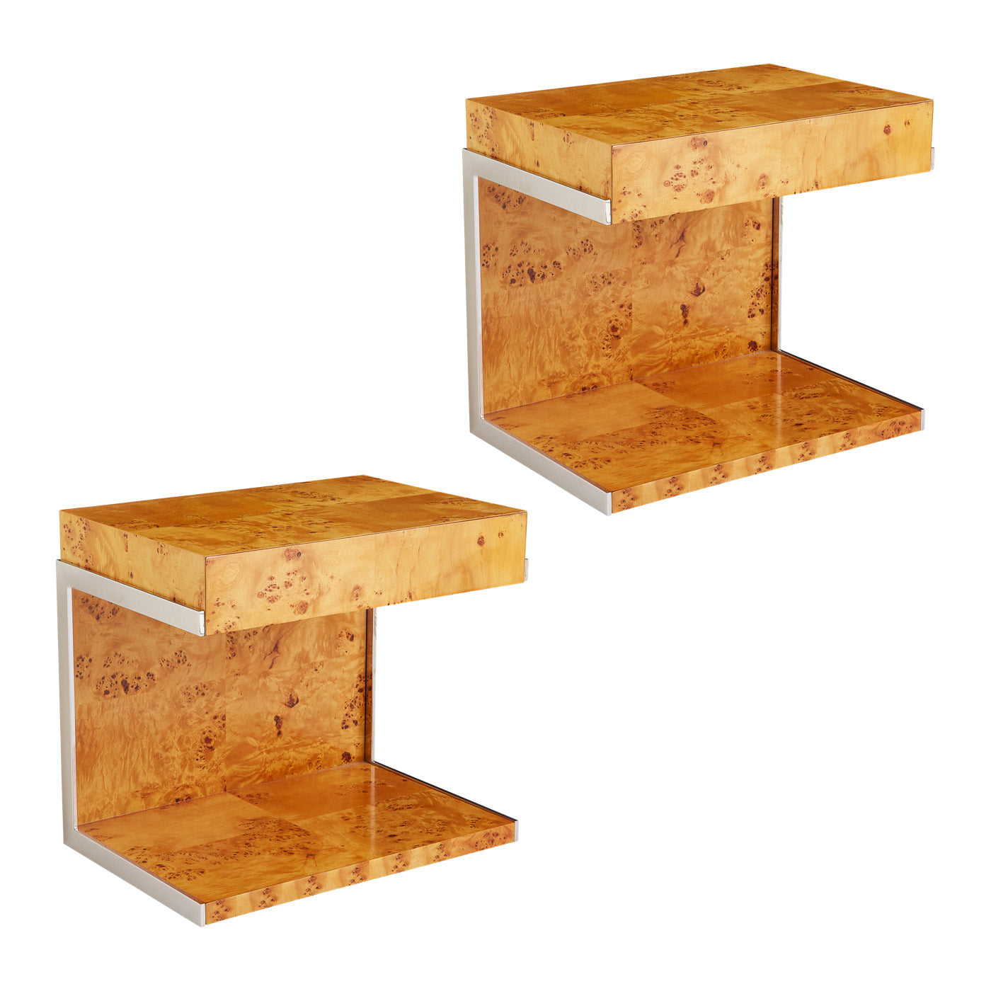 Modern Bond Side Table Set - 2-Piece Accent Table Bundle for Living Room, Bedroom, or Office - Stylish End Tables with Sturdy Metal Frame & Wooden Top - Perfect for Small Spaces, Home Decor & Storage