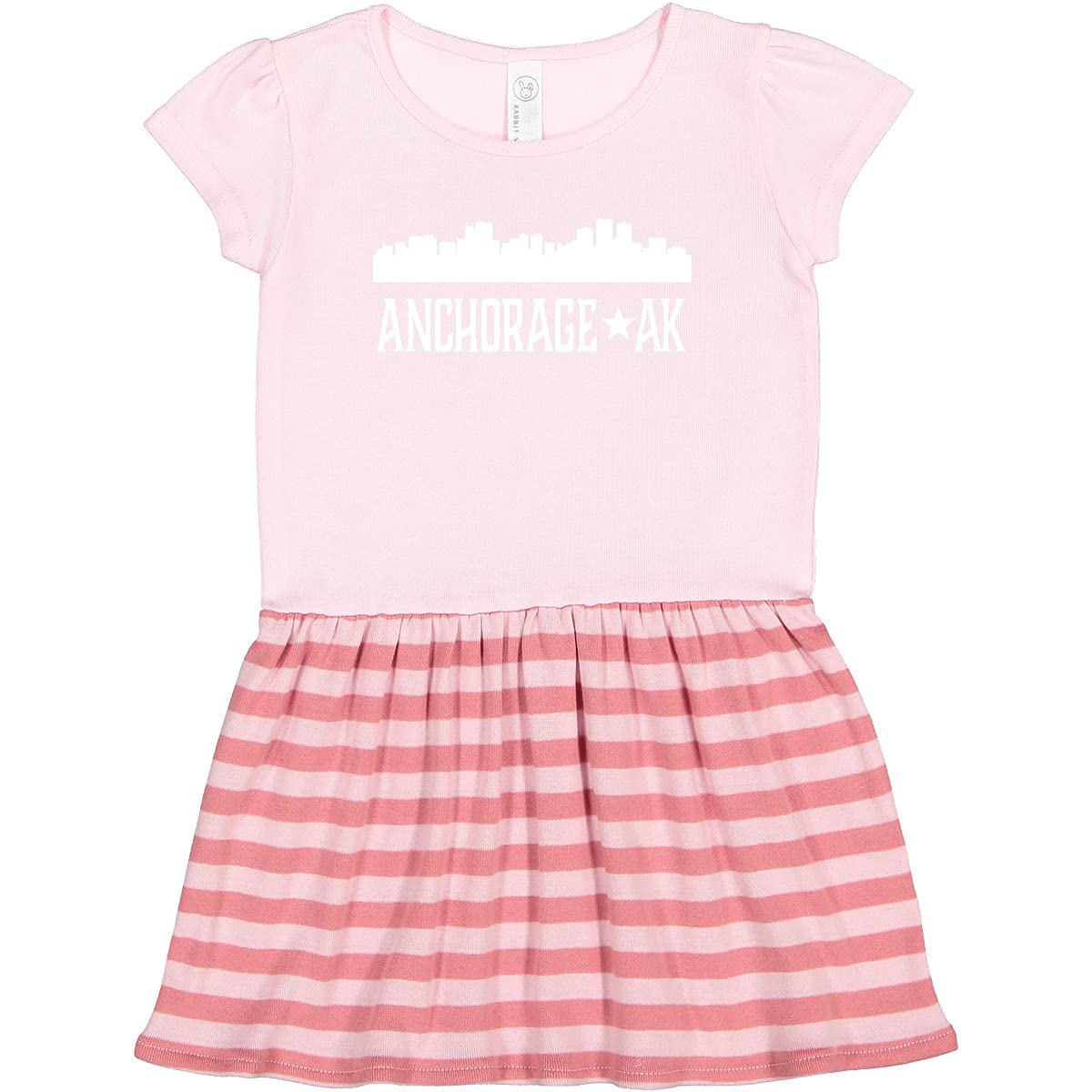 Inktastic Anchorage Alaska Skyline Silhouette Travel Toddler Dress - Cute Baby Girl Outfit for Vacation, Road Trips & Family Photos