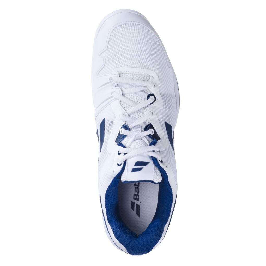 Babolat SFX 3 AC Men's Tennis Shoes - White/Navy - Lightweight & Durable Court Shoes for Tennis Players - Perfect for Competitive Matches & Training Sessions