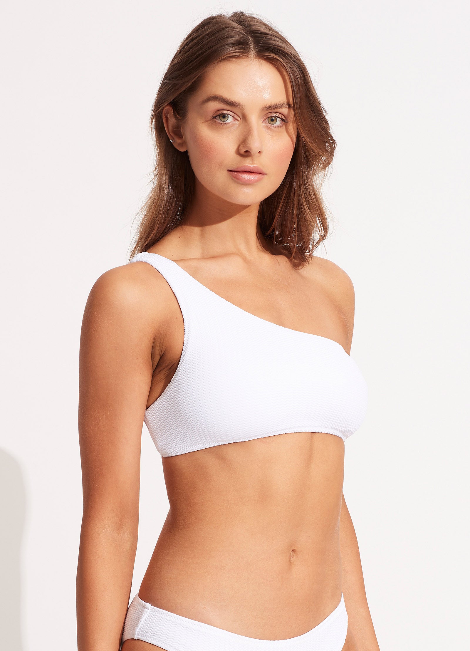 Sea Dive One Shoulder Top for Women - Elegant White Summer Beachwear for Pool Party, Vacation & Boho Outfit
