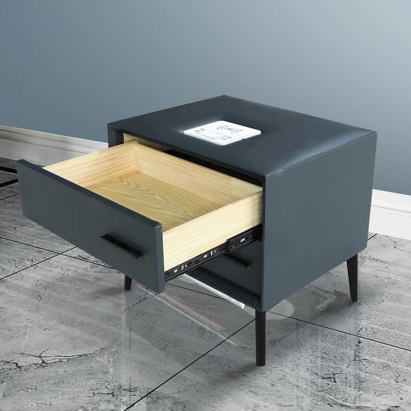 ALYA™ SMART Bluetooth Bedside Table - Wireless Charging Nightstand with LED Lights & USB Ports, Modern Bedroom Furniture for Home Decor - Perfect for Bedrooms, Dorms, and Apartments