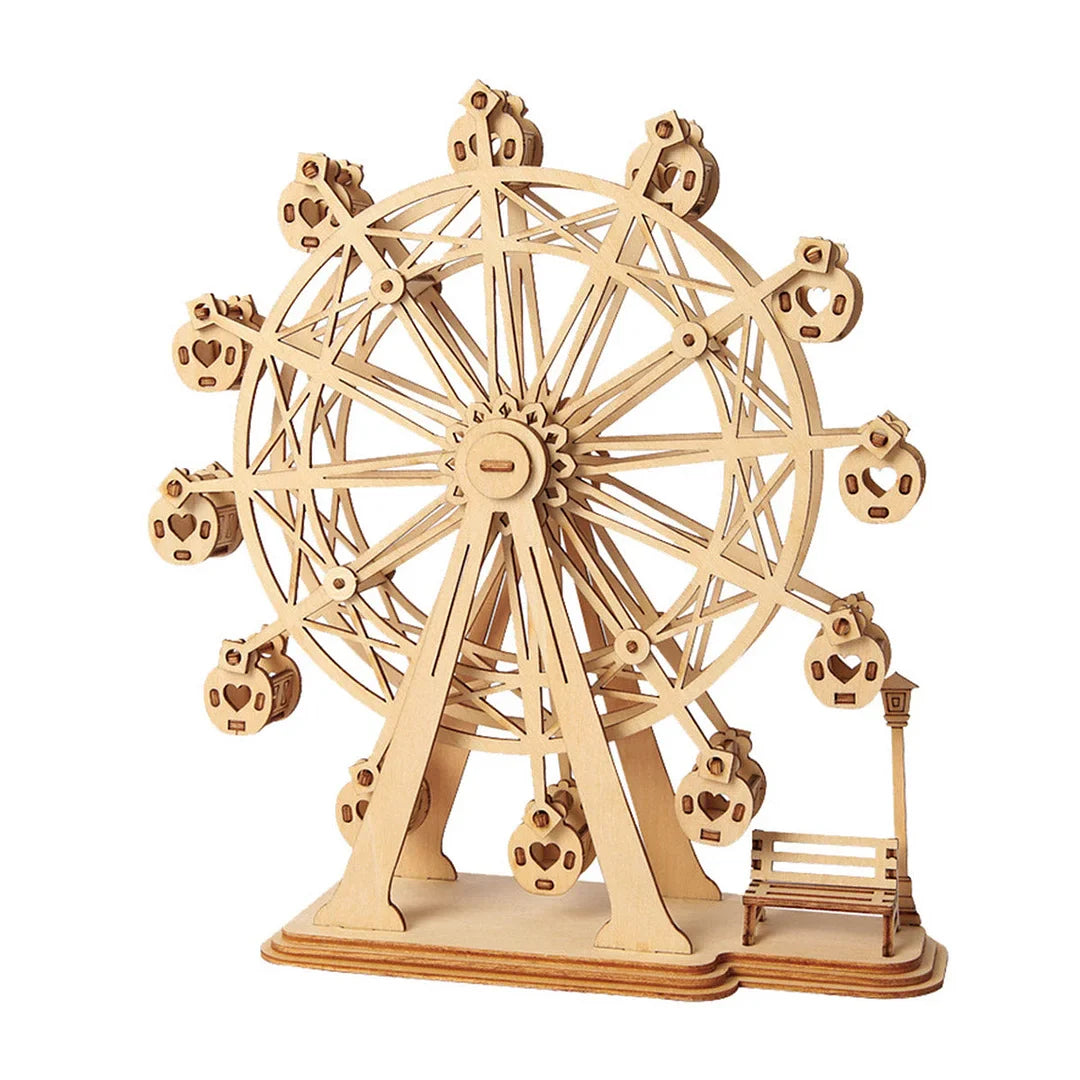 Rolife Ferris Wheel DIY Model Kit - 3D Wooden Puzzle for Adults & Teens - Fun Craft Project for Home Decor, Gifts & Relaxation - Perfect for Birthday, Christmas & Stress Relief Activities