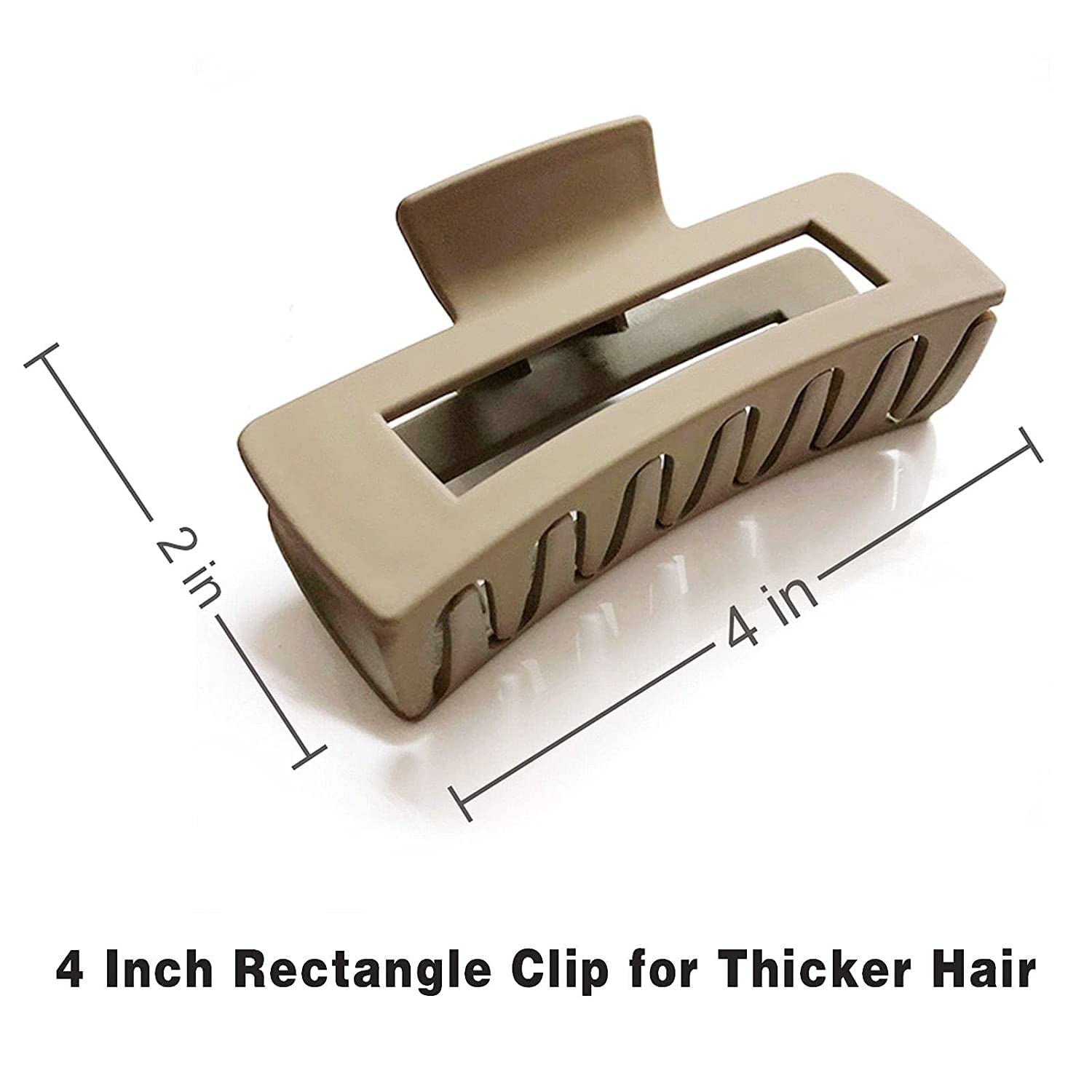 6 PCS Matte Hair Claw Clips for Women - Strong Hold Hair Clips for Thick Hair, Fashion Hair Accessories for Girls & Women, Large Square Pattern Hair Clips - Perfect for Updos, Ponytails & Everyday Styling
