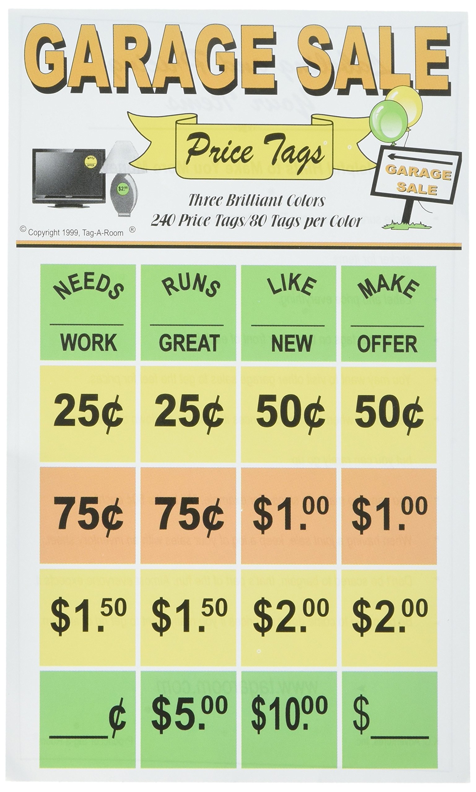 240 Round Garage Sale Price Stickers - Organize & Price Items for Moving