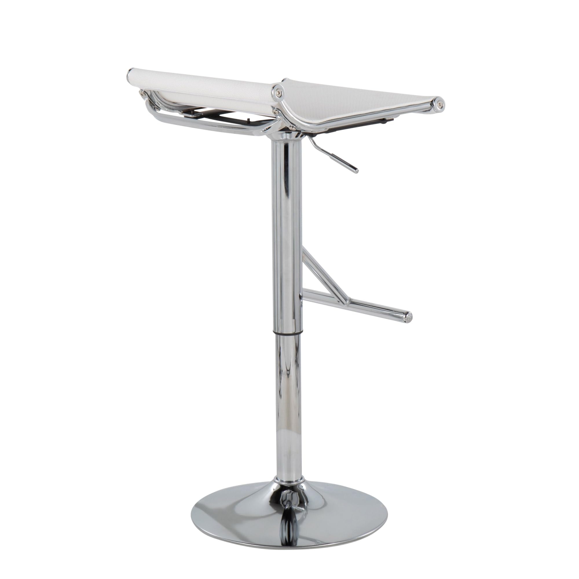 LumiSource Mirage Ale Adjustable Swivel Bar Stool - Chrome Metal Bar Stool with Adjustable Height for Kitchen, Bar, or Dining Room - Perfect for Home, Office, and Commercial Use
