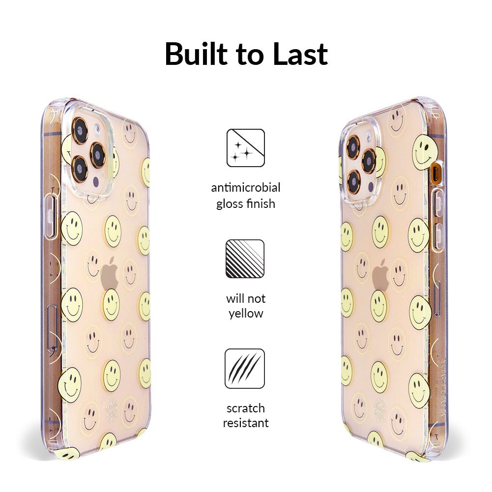 Smiley Face Clear iPhone Case - Cute & Protective Phone Cover for iPhone 13/12/11/Pro/Max - Perfect for Everyday Use, School, Work & Travel