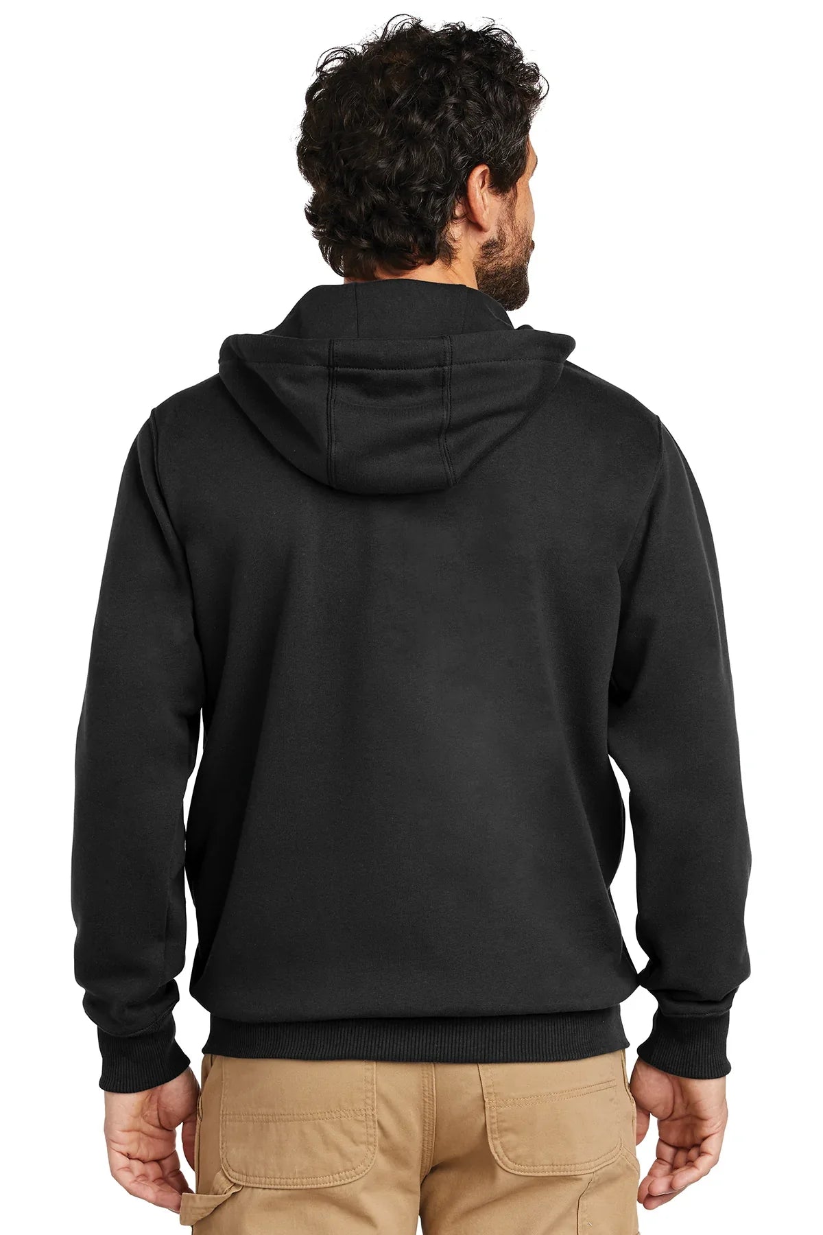 Carhartt Rain Defender Paxton Zip Hoodie for Men - Water-Resistant Black Pullover Hooded Sweatshirt - Outdoor Work, Hiking & Casual Wear