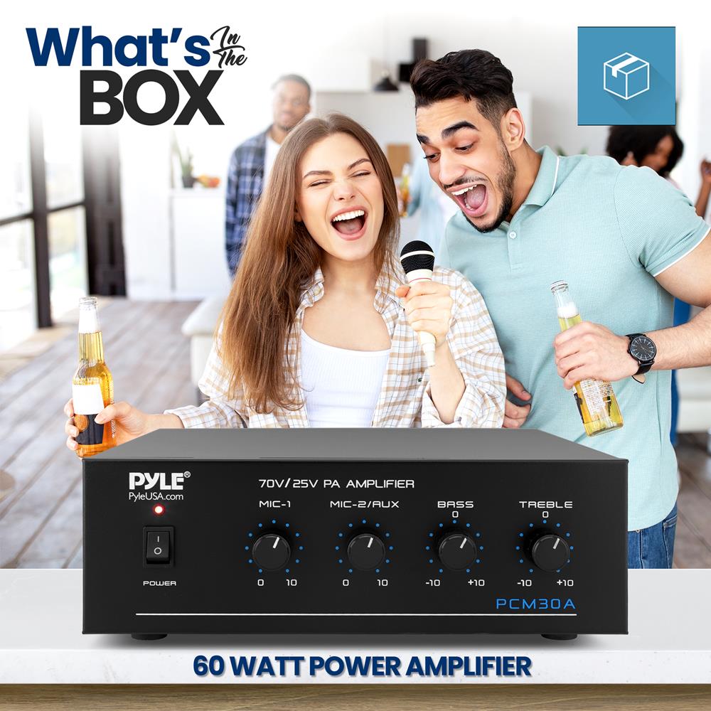 60 Watt Power Amplifier - High Performance Audio Amplifier for Home Theater, Studio & Live Music | Perfect for DJs, Musicians & Audiophiles