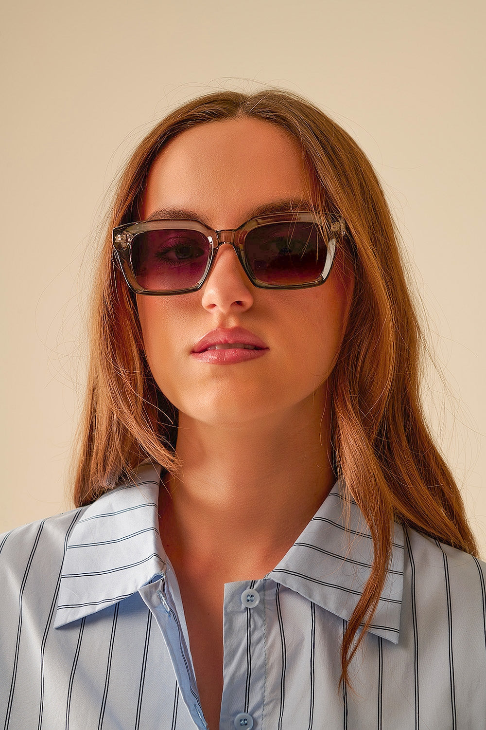 Chunky Retro Square Frame Thick Sunglasses in Gray - Stylish UV Protection Shades for Outdoor Activities, Beach, and Driving