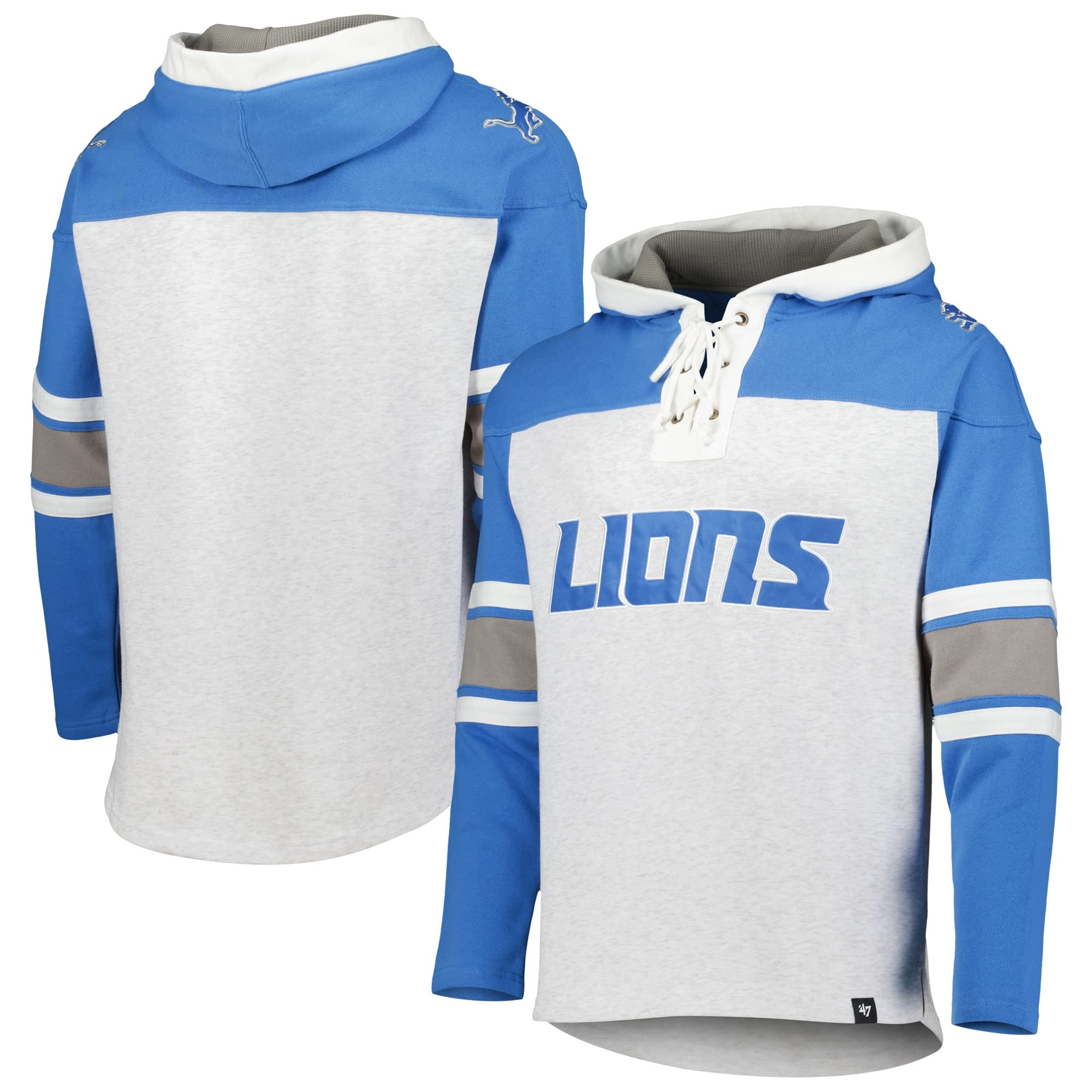 47 Men's NFL Gridiron Lace-Up Pullover Hoodie - Official Licensed Team Apparel for Football Fans - Perfect for Game Day, Tailgating & Casual Wear