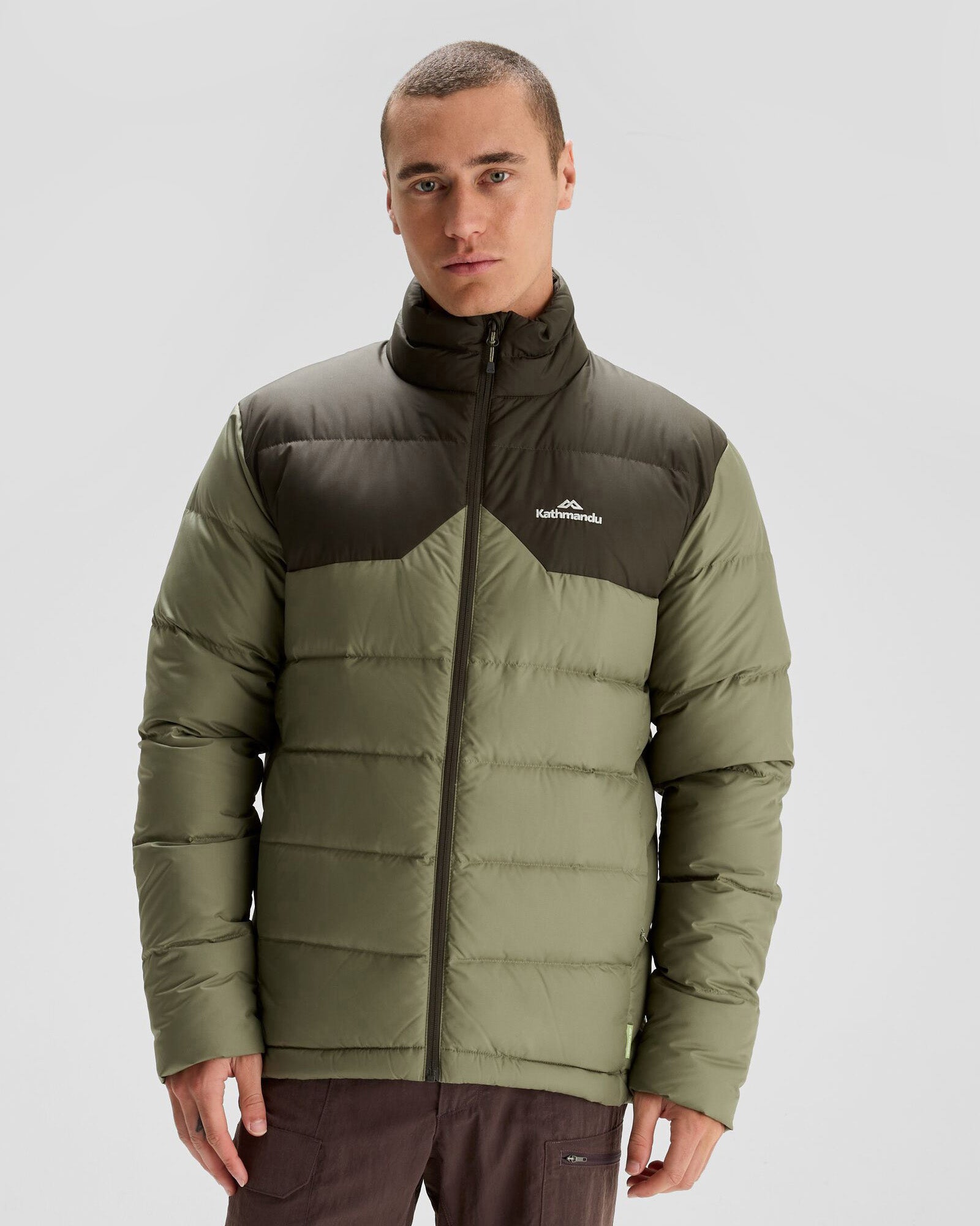 Men's Epiq Down Jacket - Waterproof Winter Coat for Outdoor Activities, Hiking & Camping | Beech/Dark Moss Color Options