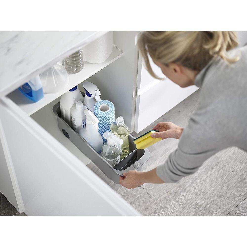 Joseph Joseph Grey CupboardStore Storage Caddy - Organize Kitchen Cabinets, Pantry Shelves & Bathroom Essentials | Space-Saving Home Organization Solution