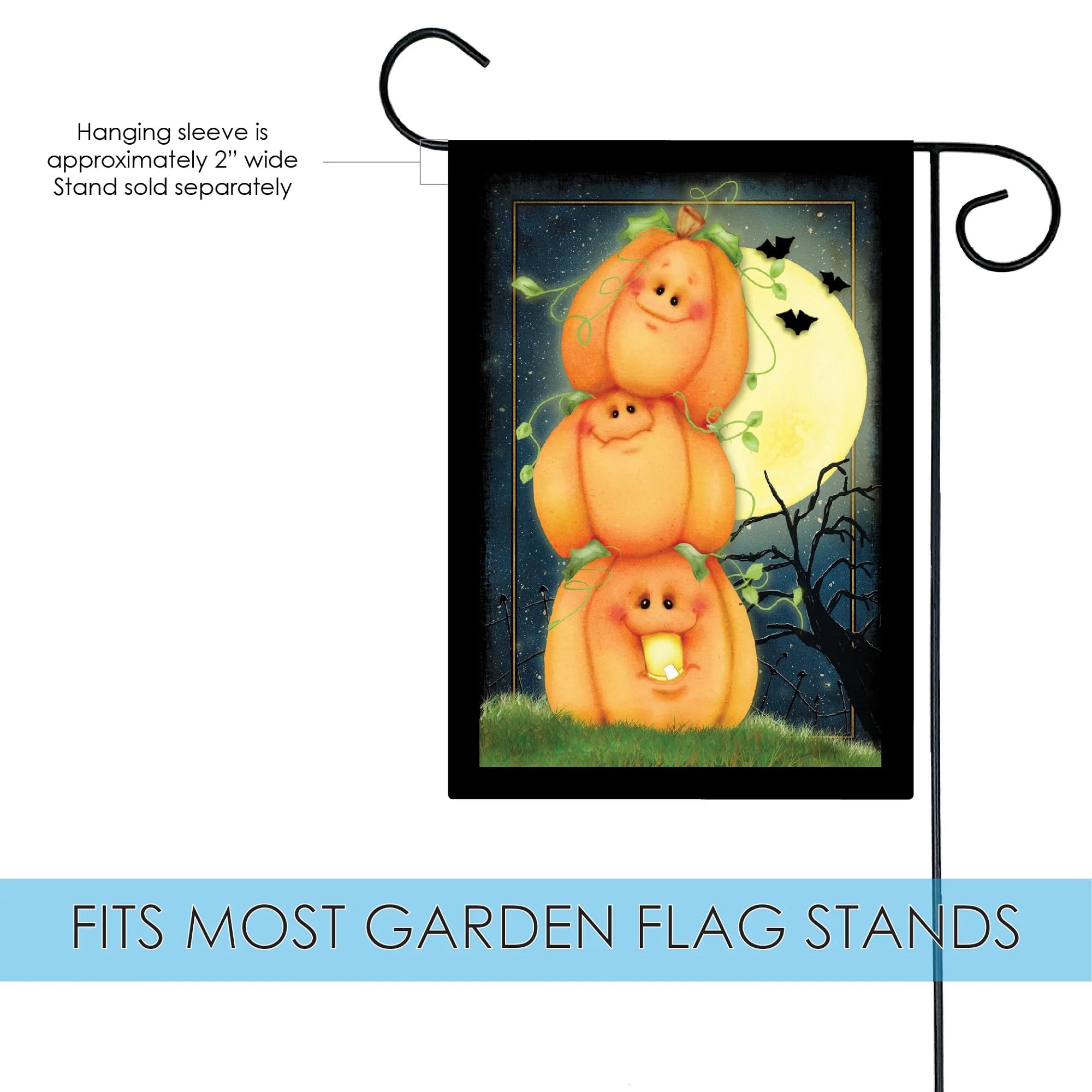 Toland Home Garden 111239 Stack O Lanterns Halloween Flag - 12x18 Inch Double Sided Fall Yard Decoration for Outdoor House, Porch & Garden - Perfect for Halloween Party Decor & Seasonal Home Display