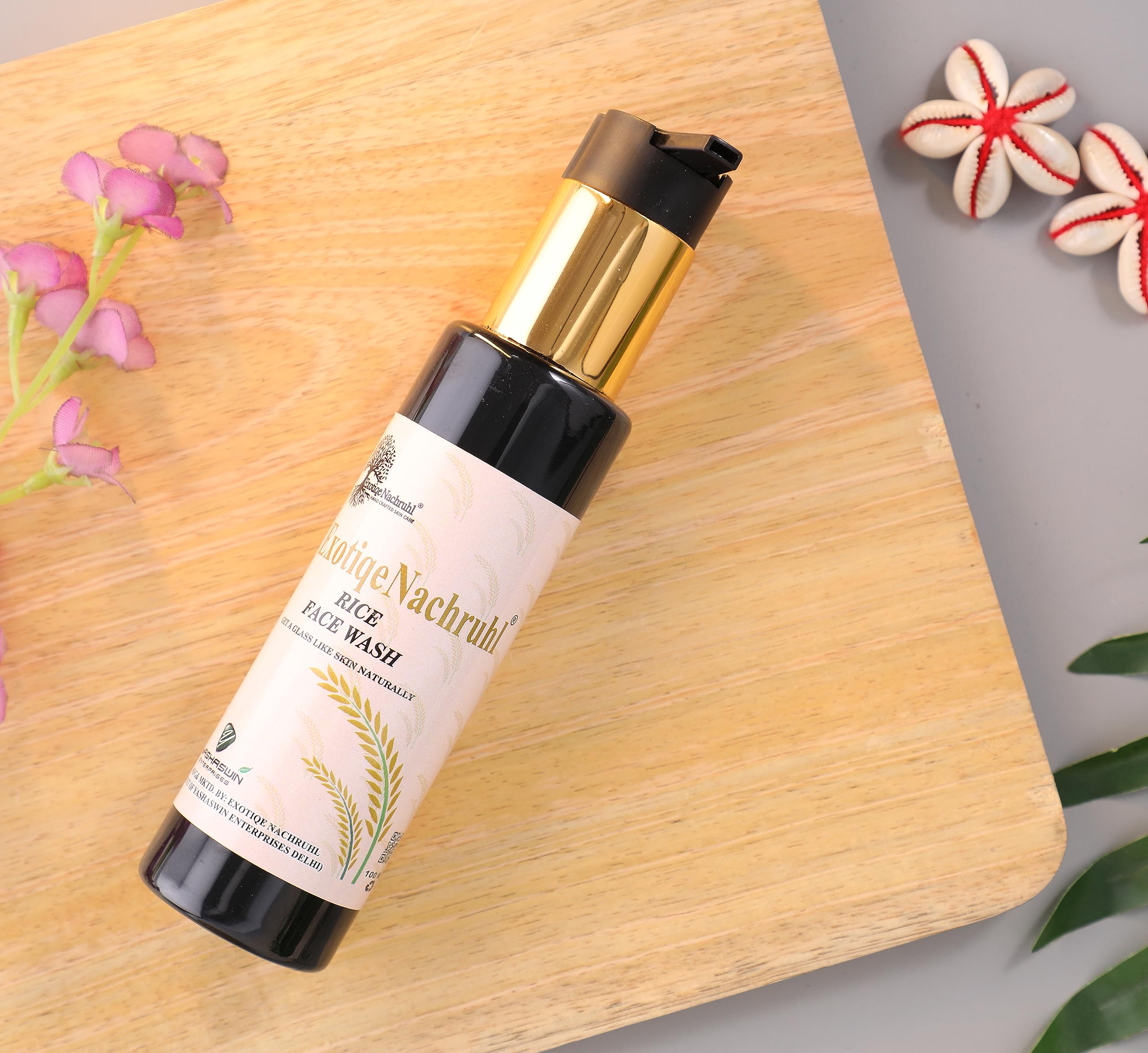 Exotiqe Nachruhl Rice Face Wash - Vegan, Natural Ingredients for Soft & Smooth Skin | Gentle Cleansing for Daily Skincare Routine & Sensitive Skin Care