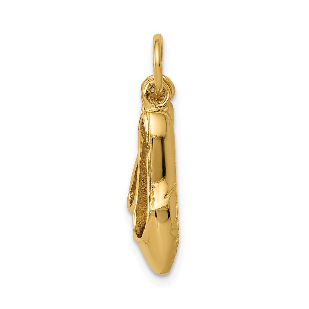 14K Yellow Gold Ballet Slippers Charm Pendant - Elegant Dainty Jewelry Gift for Dancers & Ballet Lovers - Perfect for Necklaces, Bracelets & Special Occasions
