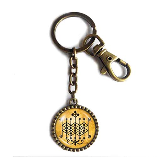 Powerful Ogun Veve Voodoo Keychain - Handmade Vodou Symbol Key Ring for Car Keys, Magick Charm & Unique Gift for Cosplay, Witchcraft & Spiritual Protection | Perfect for Pagan Altars, Rituals & Everyday Carry