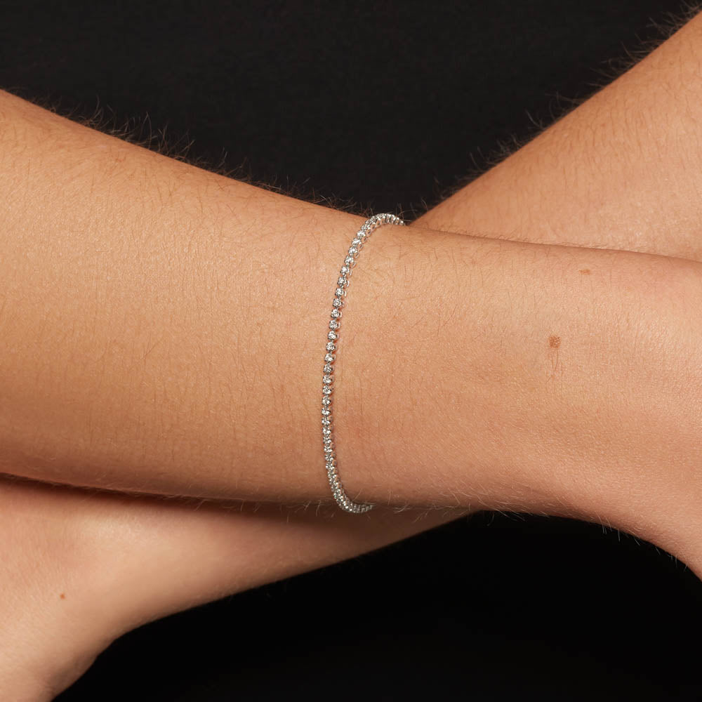 10k White Gold Lab Grown Diamond Tennis Bracelet for Women - Elegant Jewelry Gift for Anniversary, Wedding & Special Occasions