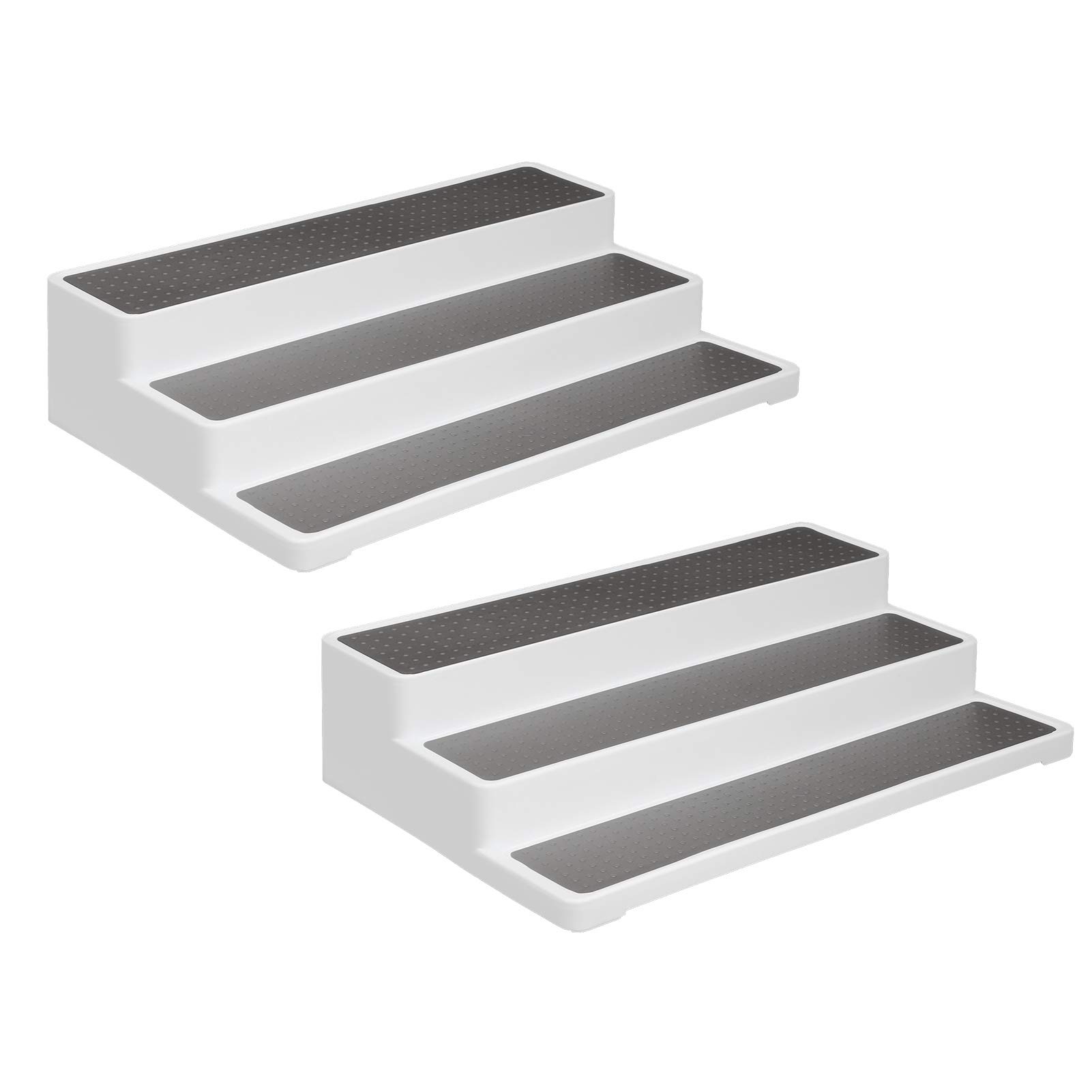 Hyuduo 3-Tier Spice Rack Organizer - Non-Slip Kitchen Cabinet Shelf for Spices, Pantry & Countertop Storage - Space Saving 2-Pack - Perfect for Small Kitchens & Pantry Organization