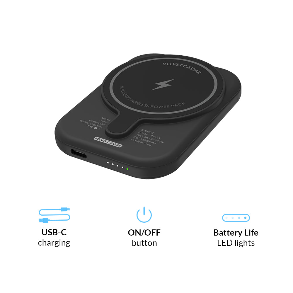 Spotted Cheetah MagSafe Battery Pack - 5000mAh Portable Charger for iPhone 12/13/14/15 Pro Max - Fast Wireless Charging Power Bank for Travel, Work & Outdoor Activities