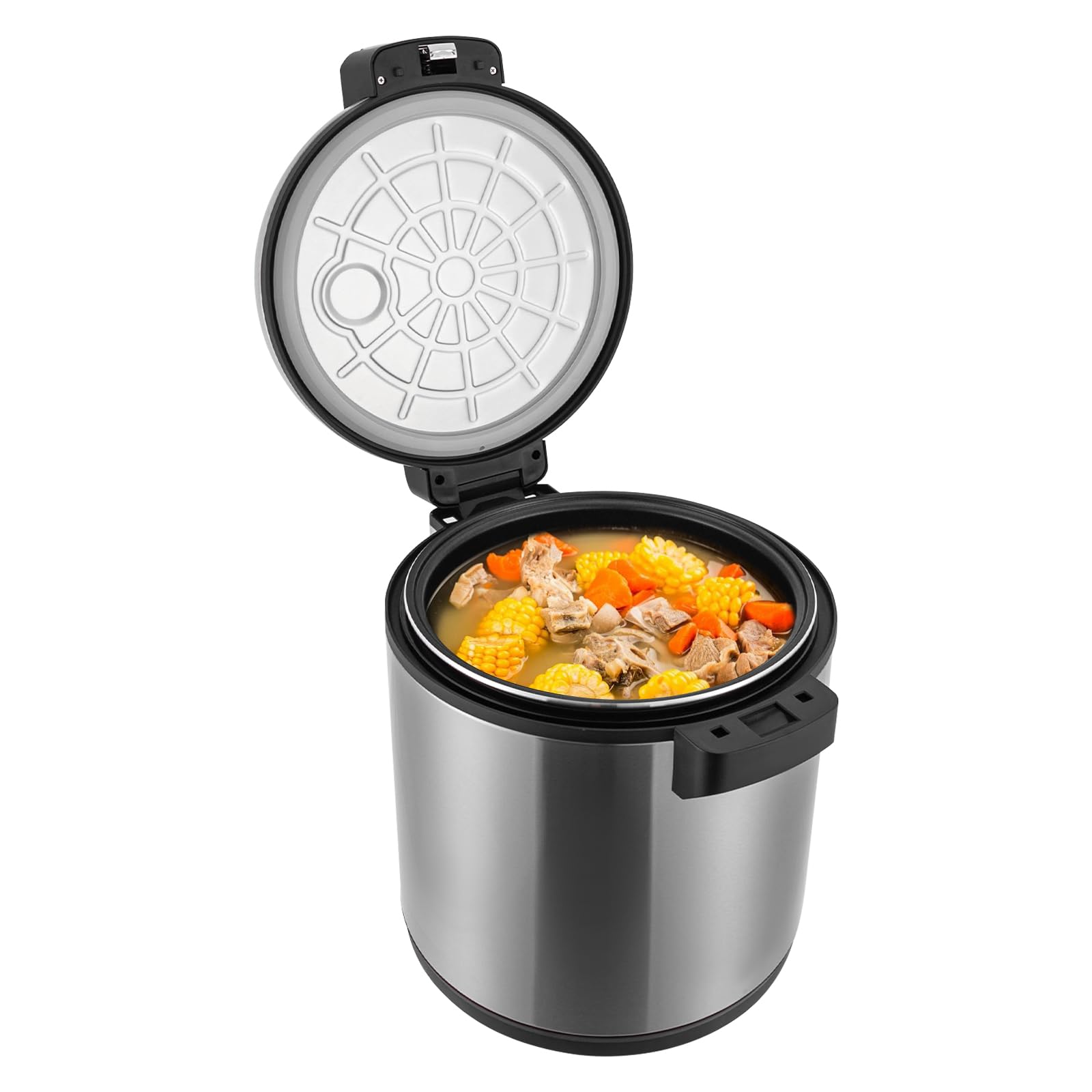 **6 Gallon Commercial Rice Warmer – Heavy Duty Stainless Steel Food Warmer with 2 Temperature Settings (110V 110W) – Includes Rice Spoon & Flip Lid – Perfect for Home Kitchens, Catering & Buffets**    **Use Case:** Ideal for keeping rice warm at parties, restaurants, food trucks, and large family gatherings.