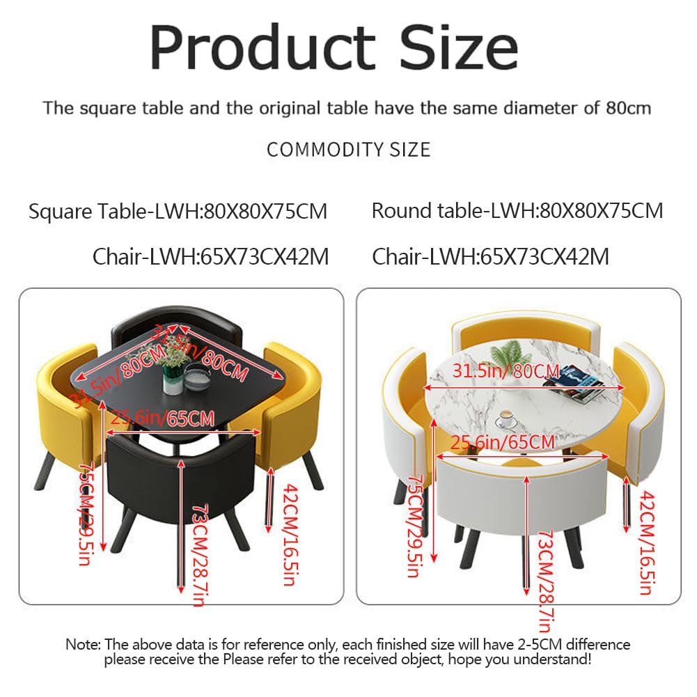 Premium Conference Room Table and Chairs Set - Modern Office Reception Furniture with Square/Round Meeting Table - 27.5x27.5x29.5in Business Parlor Table for Professional Meetings, Team Discussions & Office Decor (A1)