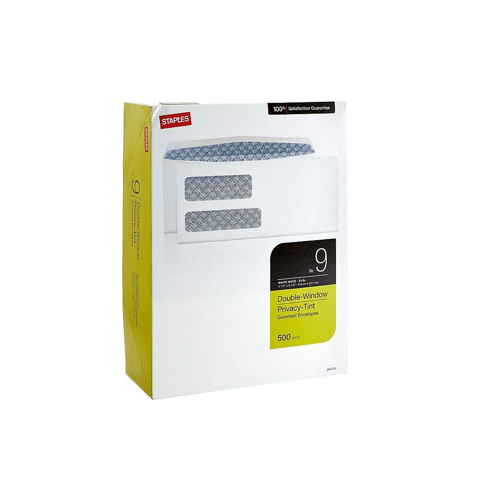 #9 Invoice Envelopes with Double Window & Security Tint - 500 Pack for Business Mailing, Billing & Office Documents | Secure & Professional Mailing Solution