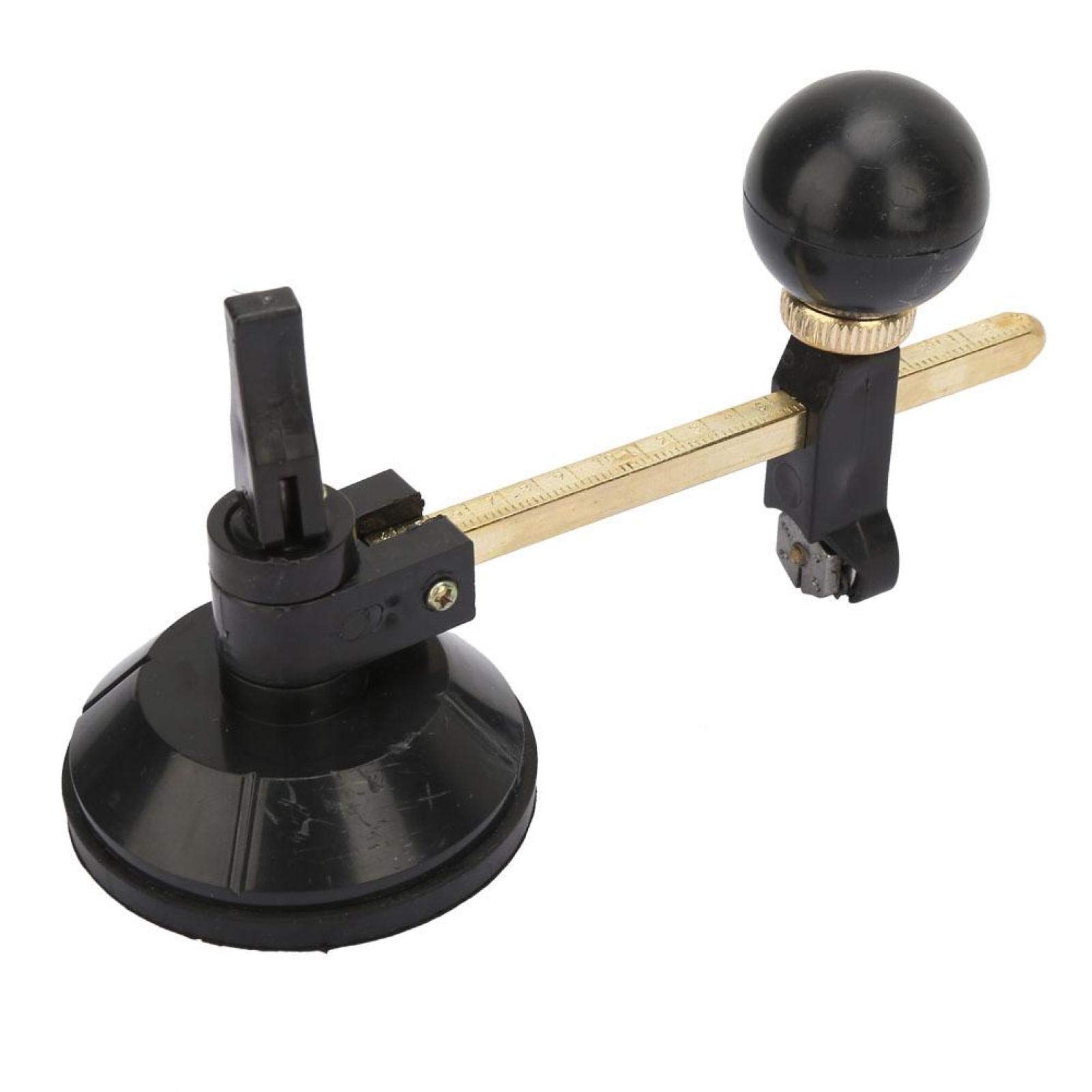 Fafeicy 6-Wheel Glass Cutter with Suction Cup - Professional Circle Cutting Tool for Glass (20cm Diameter) - Perfect for DIY Glass Art, Stained Glass Projects & Home Renovations