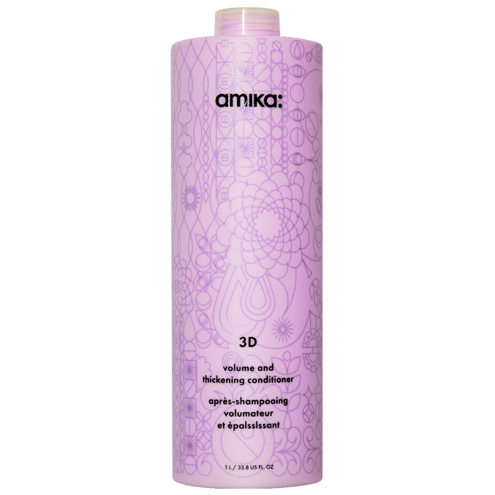Amika 3D Volume & Thickening Conditioner for Fine Hair - Hair Thickening Treatment for Volume & Body - Salon Quality Hair Care for Daily Use at Home