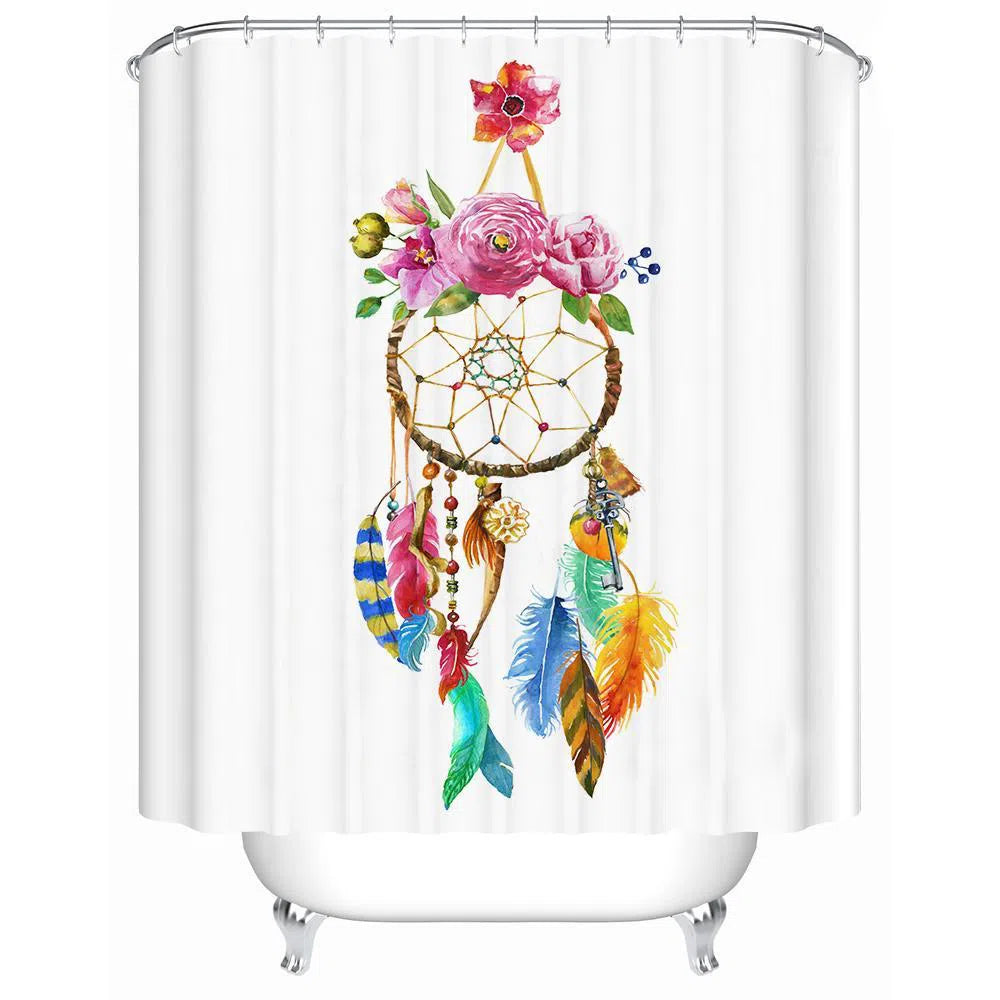 Catch A Dream Shower Curtain - Waterproof Fabric Bathroom Decor with Hooks, Stars & Moon Design for Kids & Adults - Perfect for Bedroom, Bathroom, and Dorm Decor