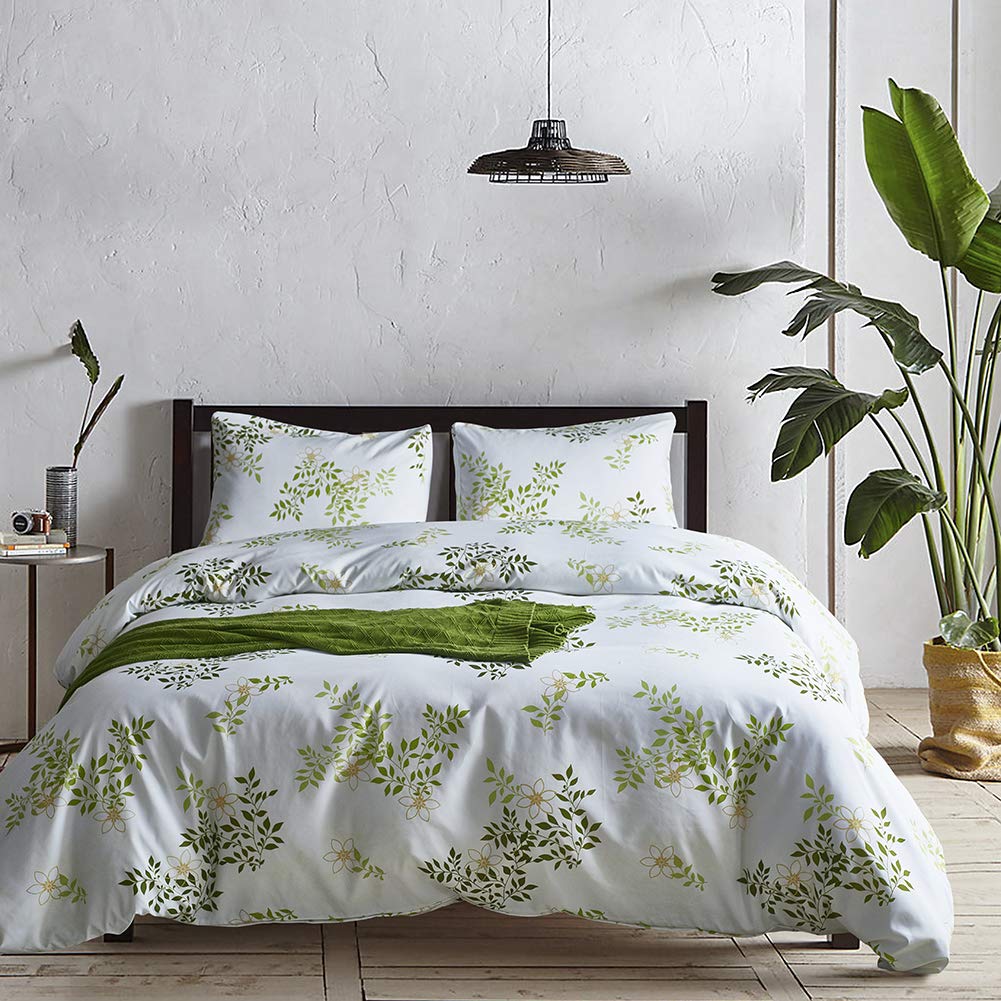 TOPCHANCES Botanical Floral Printed Comforter Set - 100% Soft Microfiber Bedding Set (Queen Size, Flower Pattern) for Cozy Bedroom Decor & Guest Room Essentials