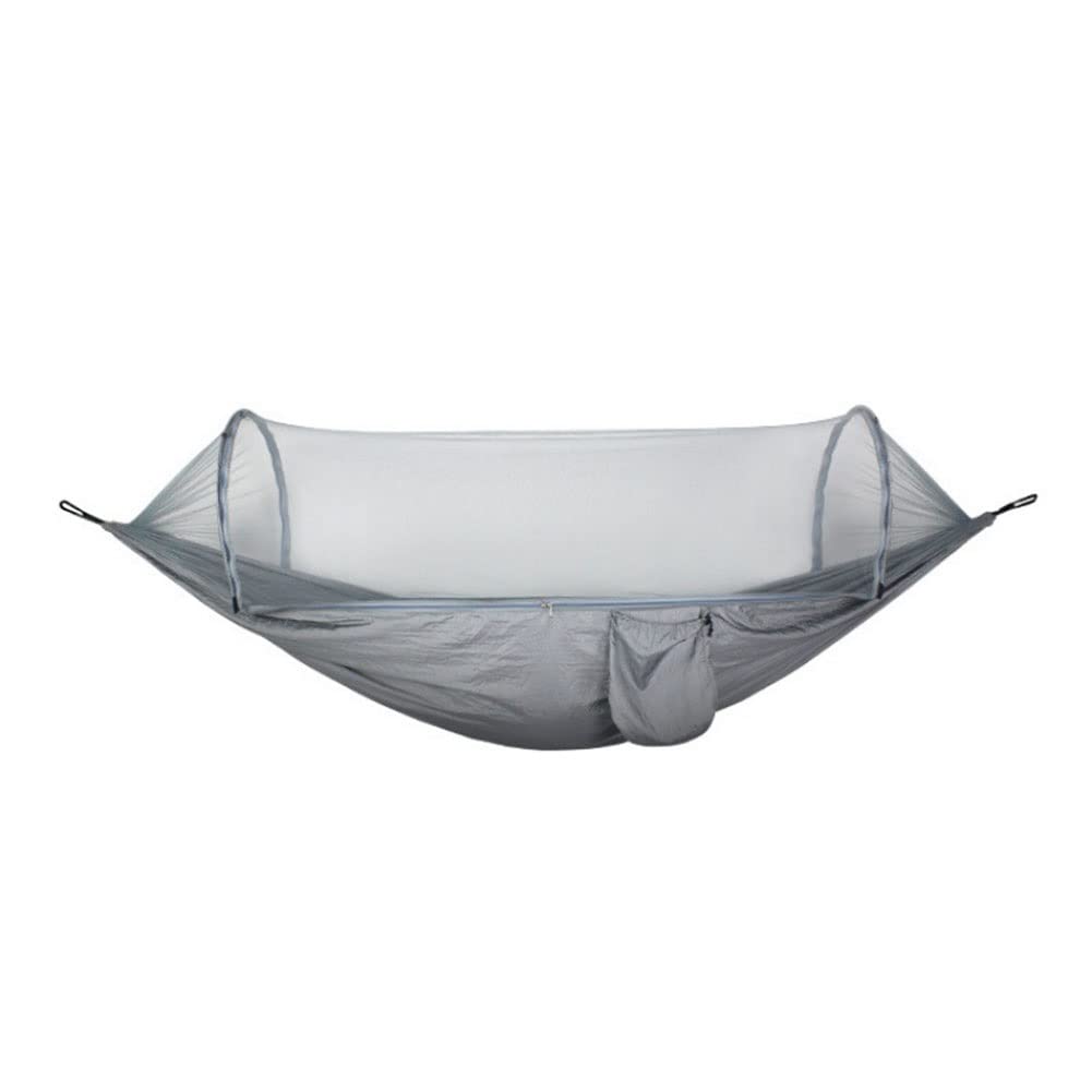 LIUXR 2-Person Portable Camping Hammock with Mosquito Net - Lightweight Pop-Up Parachute Hammock with Tree Straps for Outdoor Adventures, Backpacking, Hiking & Backyard Relaxation (Color: Dark Blue) - Perfect for Camping Trips, Beach Lounging and Forest Getaways
