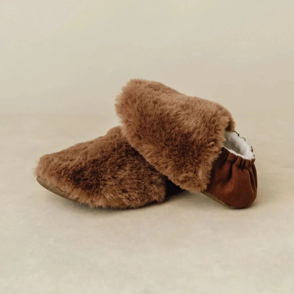 SoftSoul Cozy Faux Fur Slippers for Women - Warm Chocolate Brown Indoor/Outdoor House Shoes - Perfect for Winter, Lounge & Home Comfort