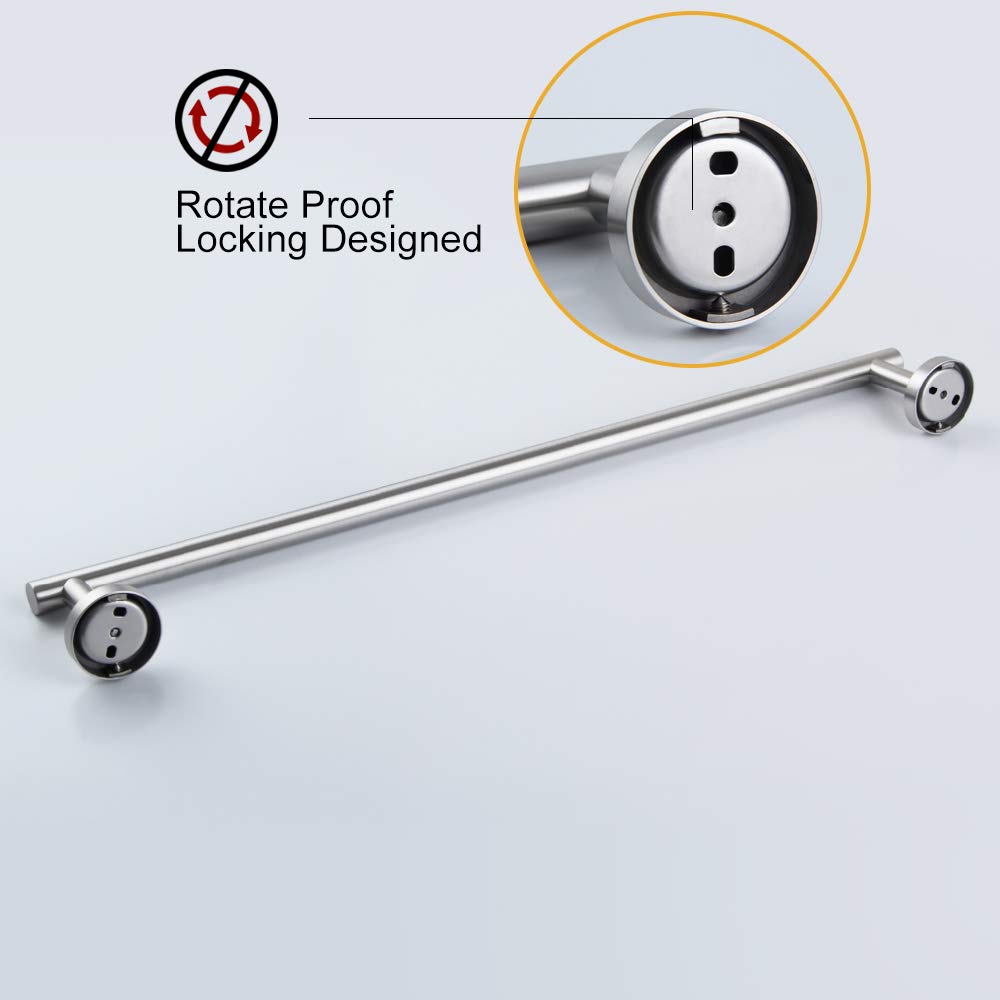 BEIGEEWY 24-Inch Stainless Steel Towel Bar - SUS 304 Brushed Nickel Bathroom Towel Holder - Modern Wall Mounted Towel Rack for Bath, Kitchen & Spa - Durable & Rustproof Bath Accessories