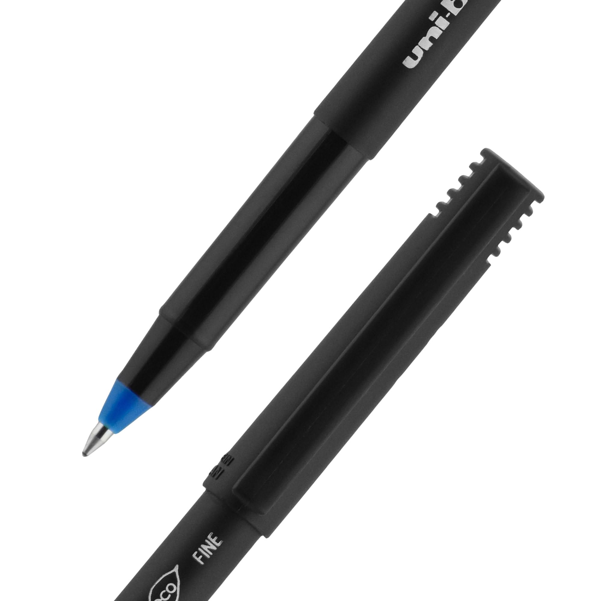 uni-ball Onyx Rollerball Pens - 0.7mm Fine Point, Black Barrel with Blue Ink, 12-Pack - Perfect for Office, School & Everyday Writing Needs