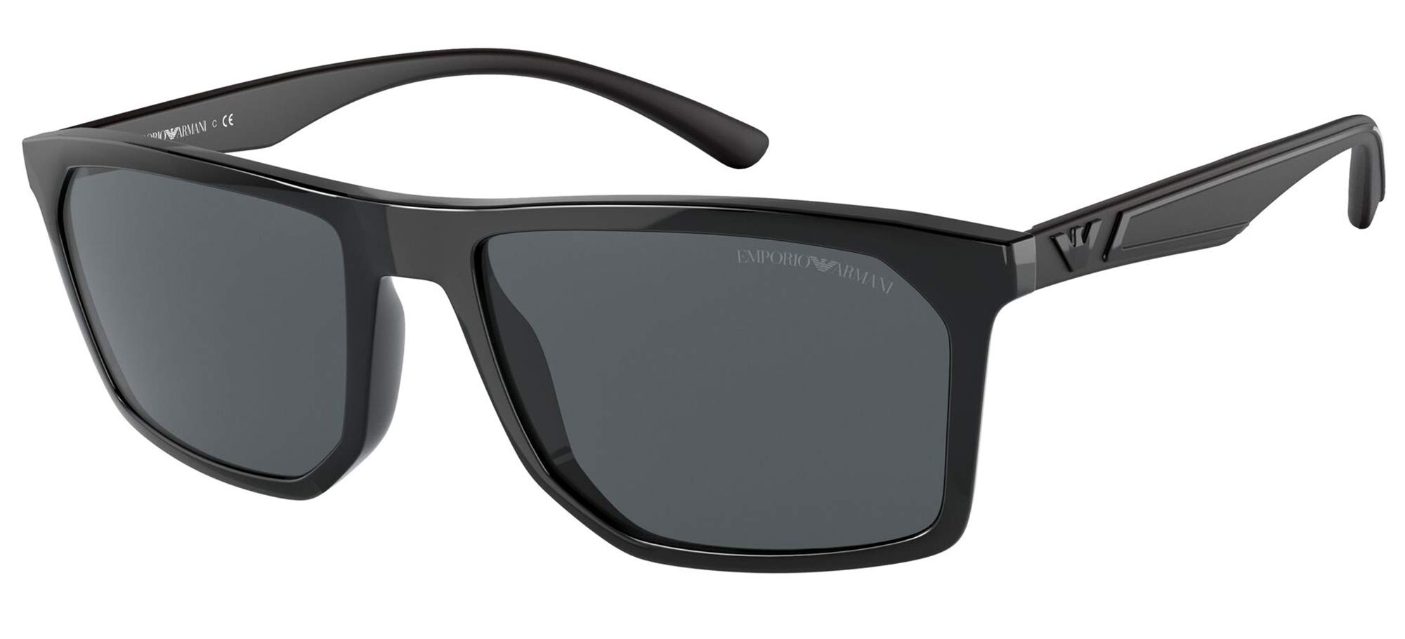 Emporio Armani EA 4164 501787 Black Sunglasses for Men & Women - UV Protection Polarized Lenses - Fashionable Luxury Shades for Driving, Beach & Outdoor Activities