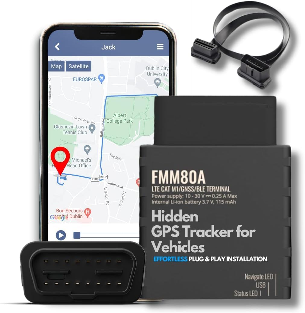 4G LTE Hidden GPS Tracker for Cars, Trucks, Vans & Bikes - Easy Install OBD Vehicle Tracking Device with Long Battery Life | Real-Time Location Monitoring | Ideal for Fleet Management, Anti-Theft Protection & Personal Safety | 30-Day Free Trial Included