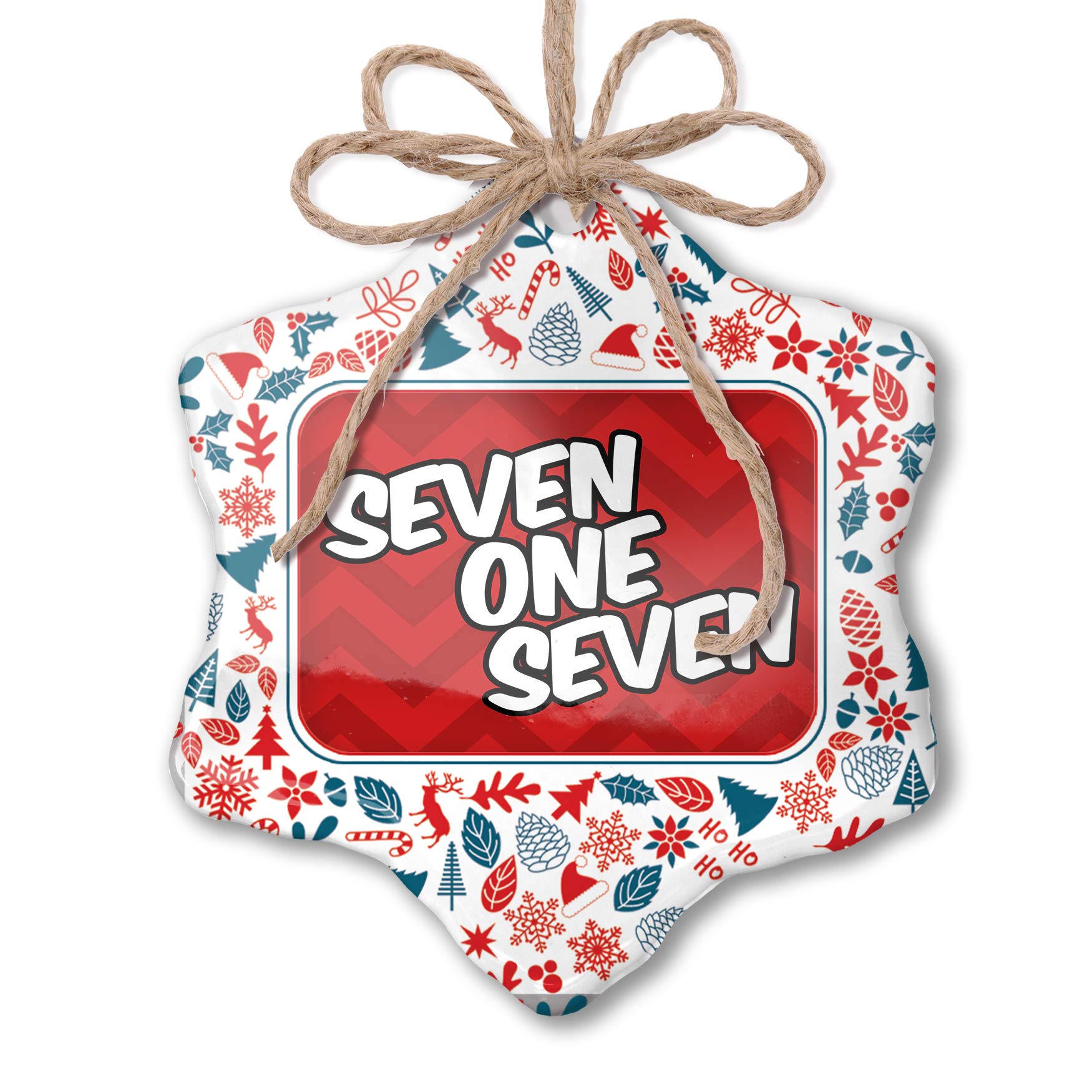 Lancaster PA Christmas Ornament - Patriotic Red White Blue Holiday Decor for Tree & Home (717 Area Code Design)