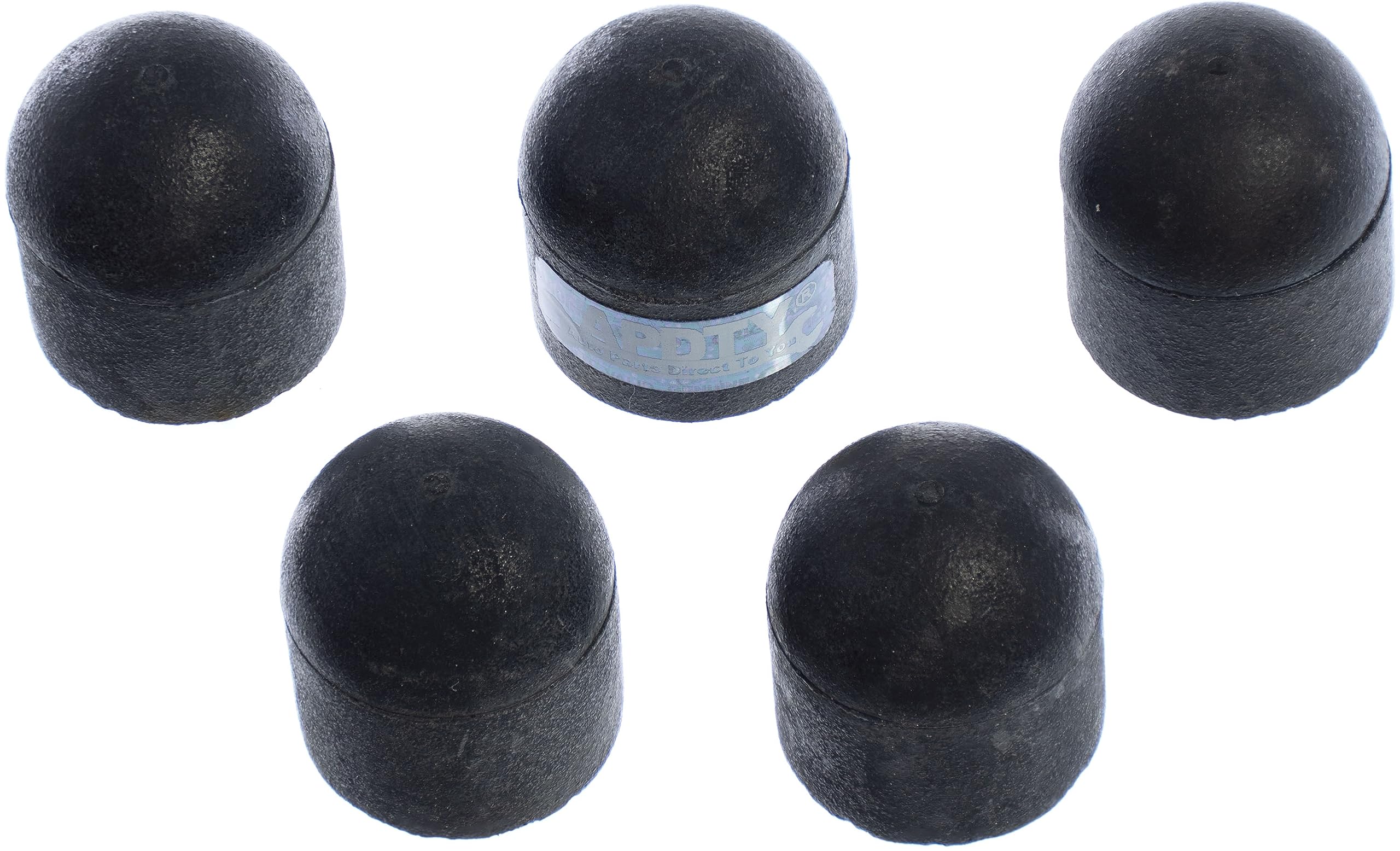 APDTY 761118 Vacuum Cap Set (1/2 Inch ID Black Heat Resistant Rubber, Pack of 5) - Perfect for Automotive, HVAC & Industrial Applications