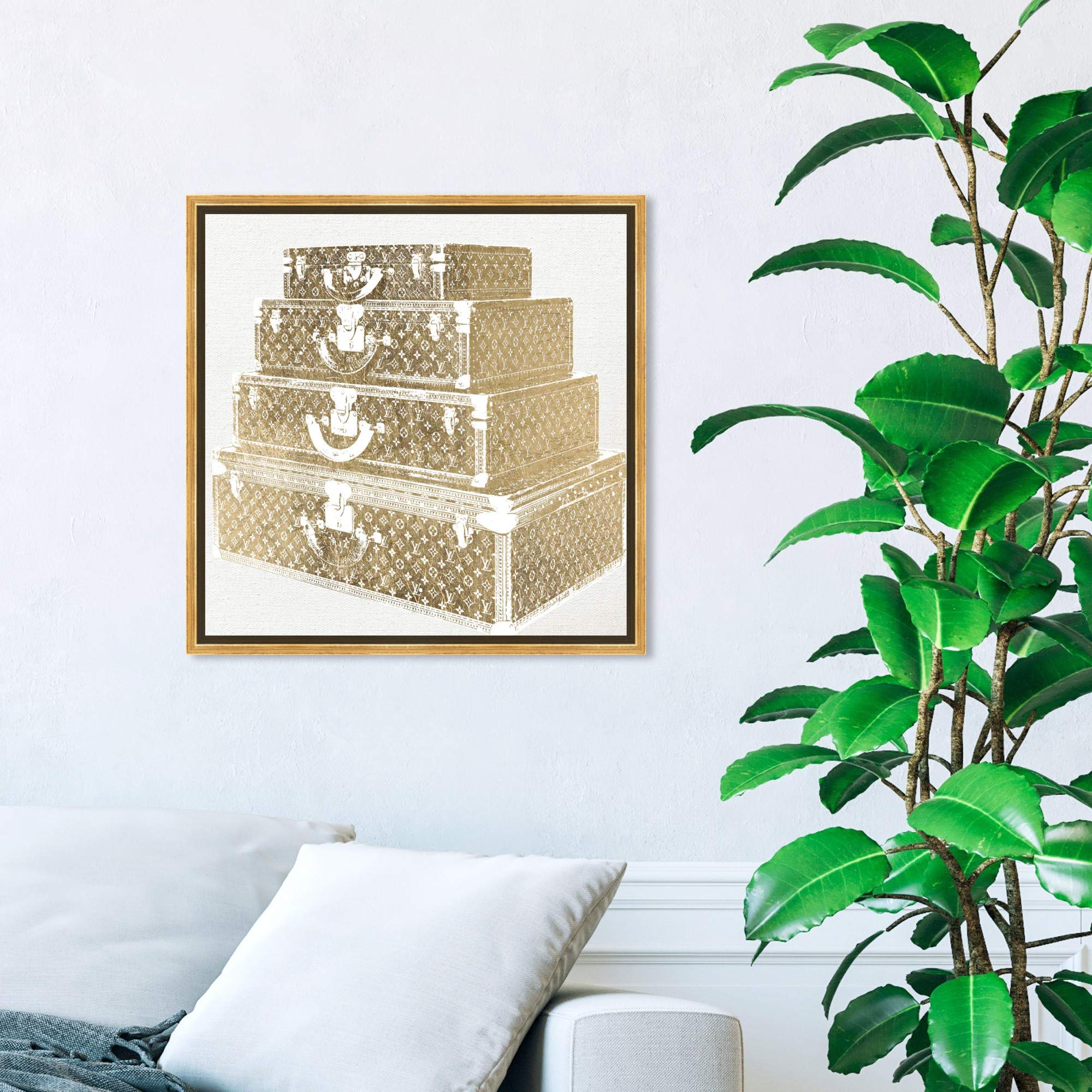 Oliver Gal Artist Co. Fashion & Glam Wall Art Canvas - 20x20 Inch Gold & White Framed Prints - Perfect for Living Room, Bedroom & Office Decor