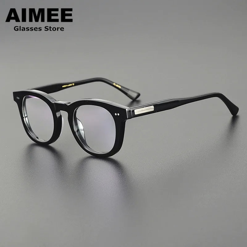Unisex Square Thick Acetate Full Rim Eyeglasses 14322 - Stylish & Durable Frames for Men & Women | Perfect for Work, Reading & Fashion Accessories
