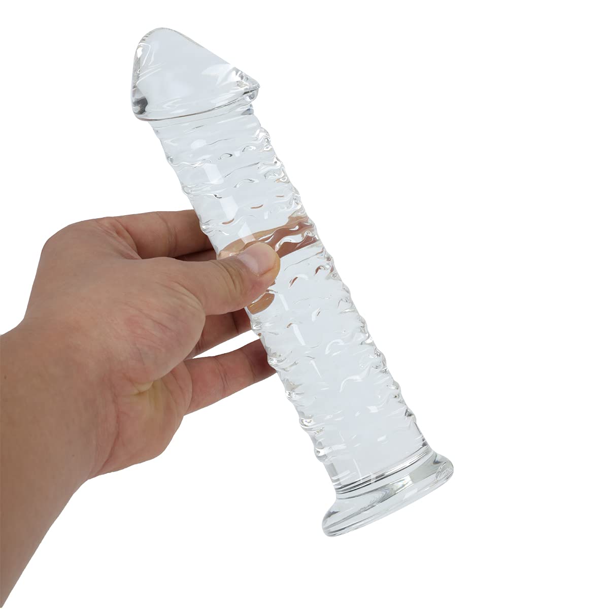 Premium Large Clear Glass Dildo - 8 Inch Crystal Penis Toy for Women & Couples - Body-Safe Smooth Surface for Solo Play & Partnered Pleasure - Perfect for Sensual Massage, Foreplay & Intimate Exploration