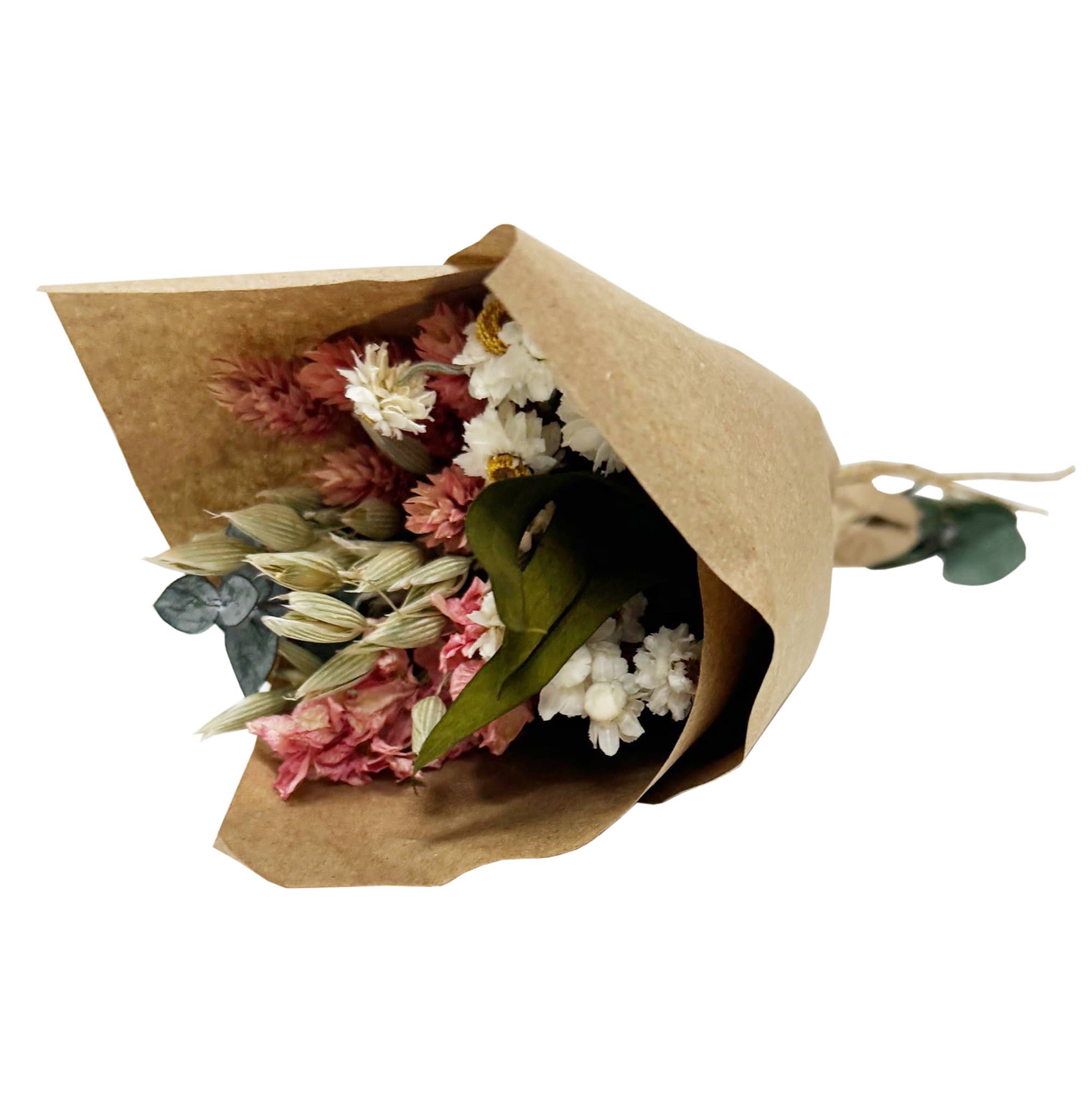 Andaluca Mini Pink Larkspur & Baby Eucalyptus Bouquet - Small Floral Arrangement for Weddings, Home Decor & Gifts