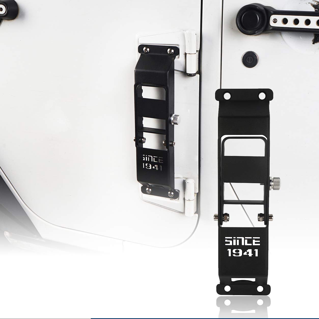Wrangler JK Door Hinge Step Foot Pedal with Since 1941 Sign - Compatible with 2007-2018 Jeep Wrangler JK & Unlimited (1 Piece) - Easy Access & Off-Road Adventure Upgrade