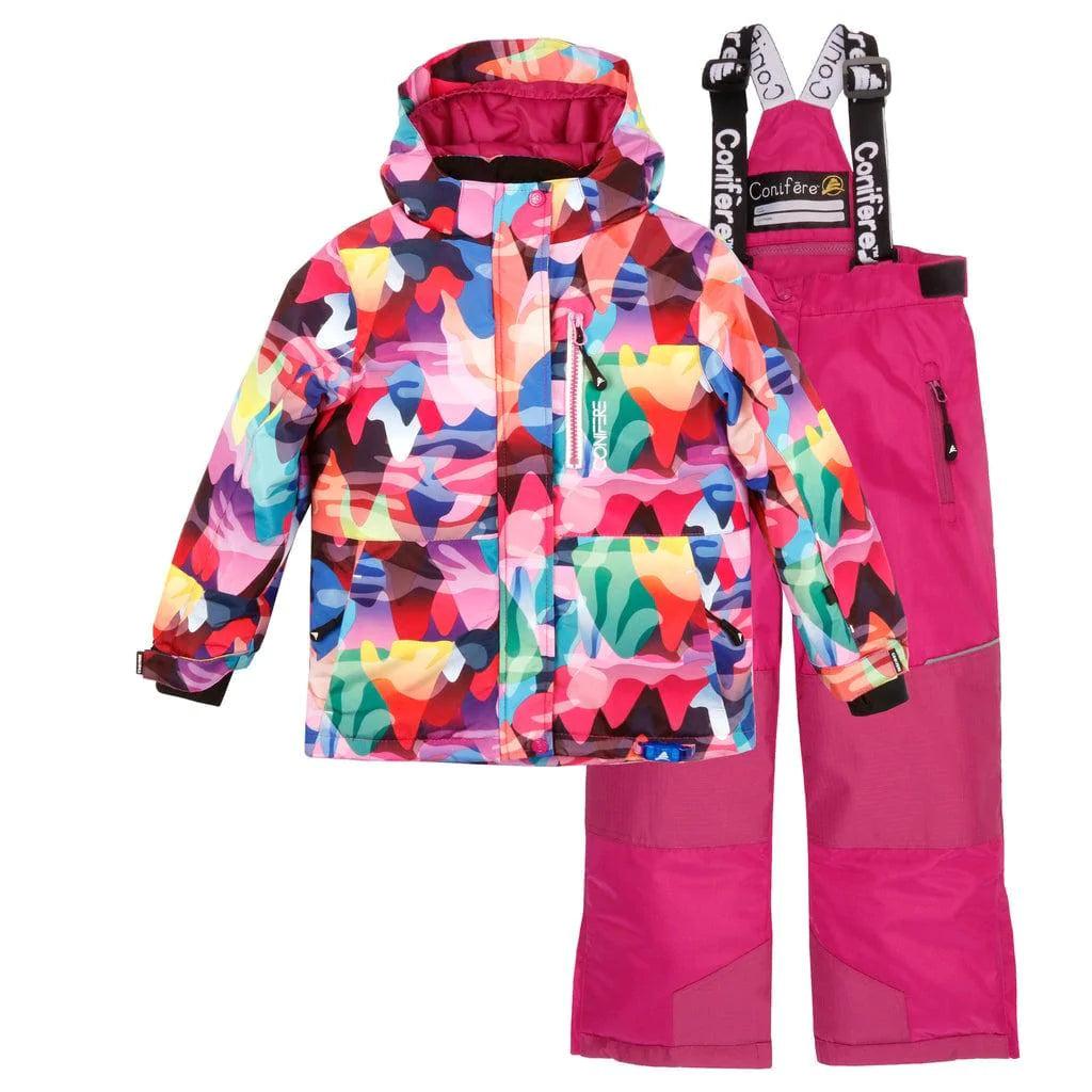 Conifere Rainbow Spark Girls Snowsuit Set - Waterproof Winter Jacket & Pants for Toddler Girls 1-5 Years | Outdoor Snow Play, Skiing, Sledding & Cold Weather Activities