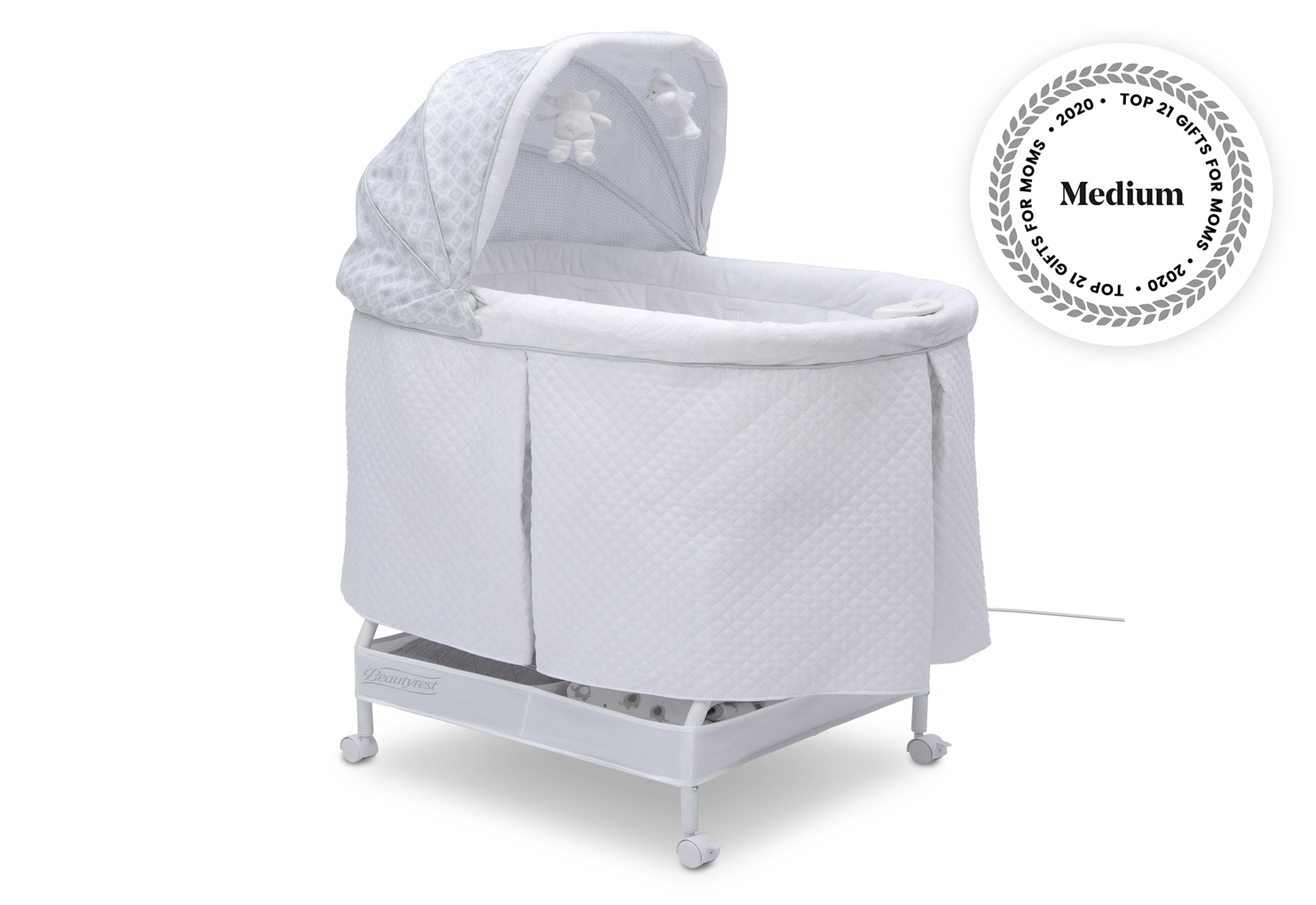 Beautyrest™ Silent Auto Gliding Lux Bassinet - Premium Baby Crib with Smooth Motion for Newborns | Perfect for Nursery, Bedroom & Travel | Arcadia Collection